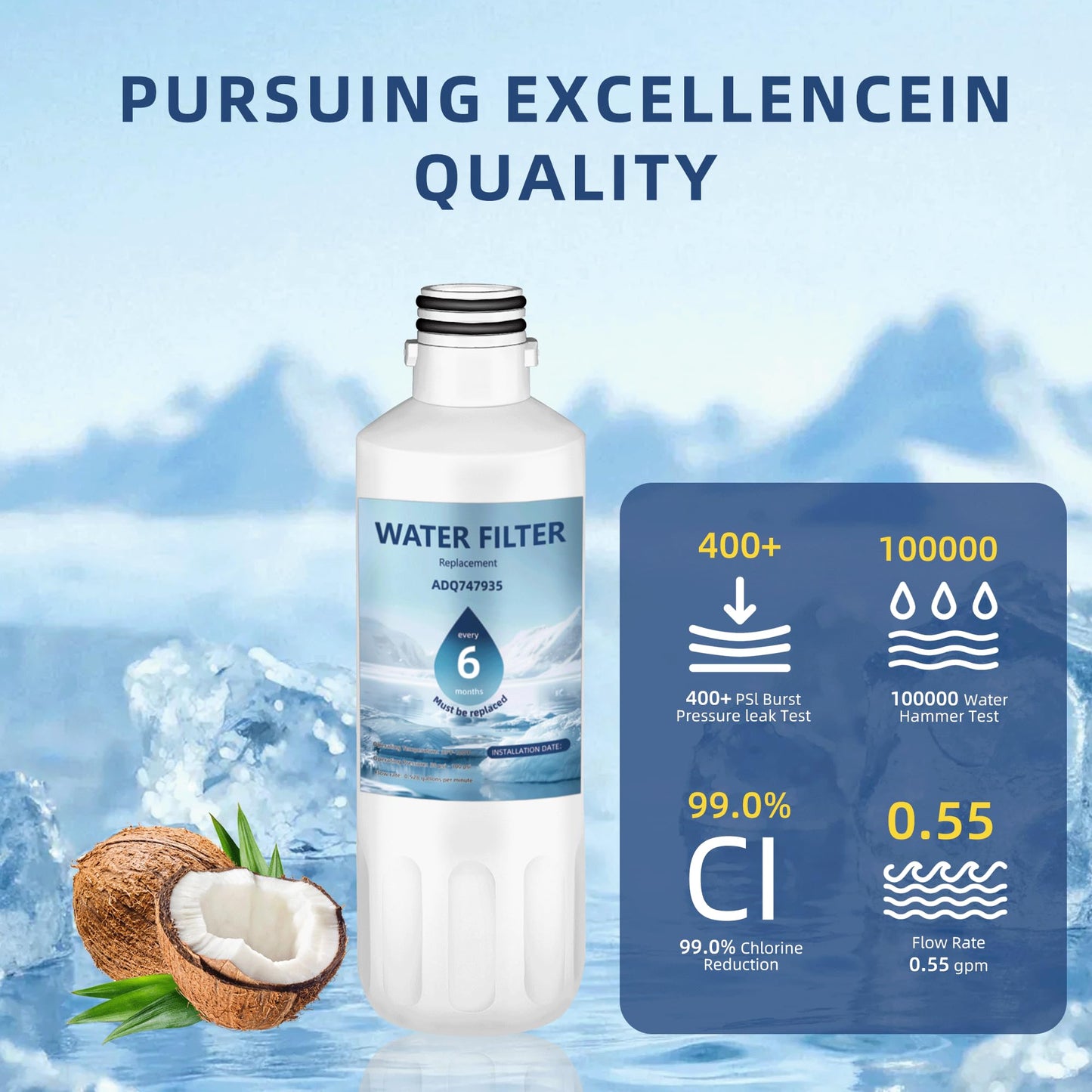 LRFLC2706S LMXC23796D LMXS28626S LFXS26973S LF24Z6530S LRFXC2606S LHFS28XBS LMWS27626S Water Filter LT1000P for LG LT1000P/PC/PCS ADQ747935 ADQ74793501