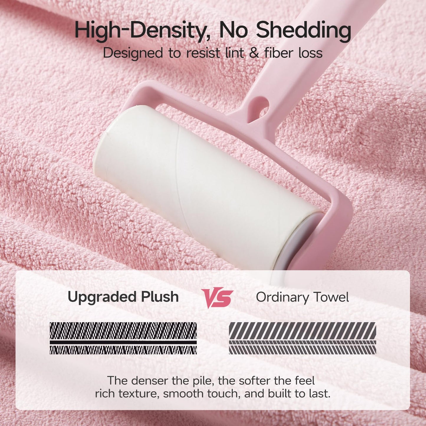 REDKISS 6 Piece Towel Set - Oversized Bath Sheets (70 x35 in), 670GSM Ultra Soft & Highly Absorbent, Quick Dry Pink Bath Towel Sets for Bathroom, Spa, Hotel, Gym