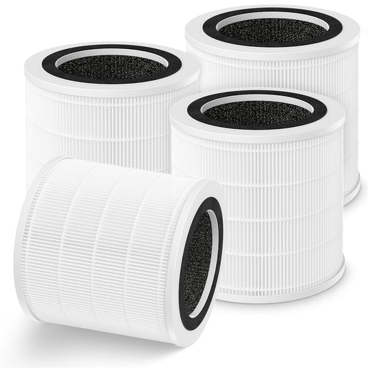 4 Pack H7126 Replacement Filter for GoveeLife H7126 Mini Air Purifier, 3-in-1 H13 True HEPA Air Filter for H7126 Air Purifier Filter for Dust, Pollen, Replace Part #H7126-RF