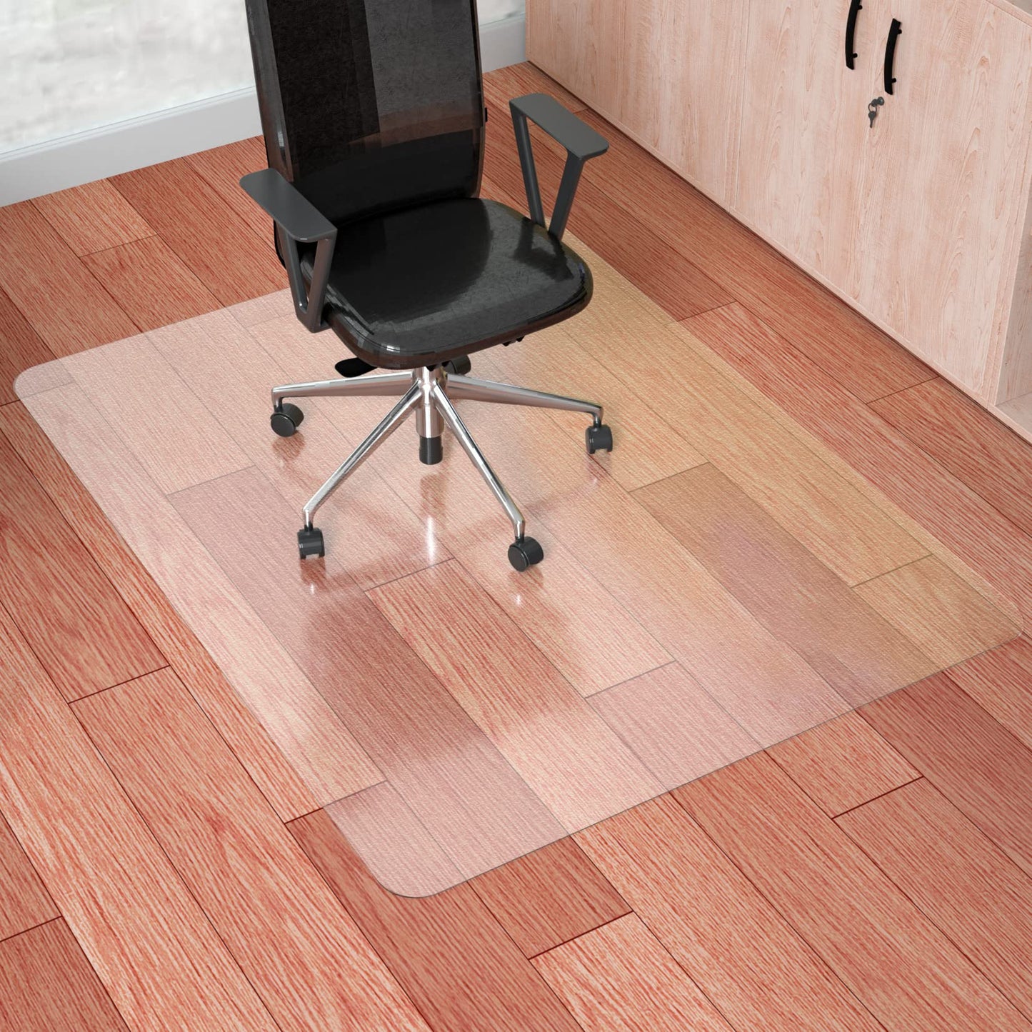 100pointONE Office Chair Mat for Hardwood Floors, Easy Glide Floor Mat for Office Chair, Clear Desk Chair Mat for Rolling Chairs 60" x 46"