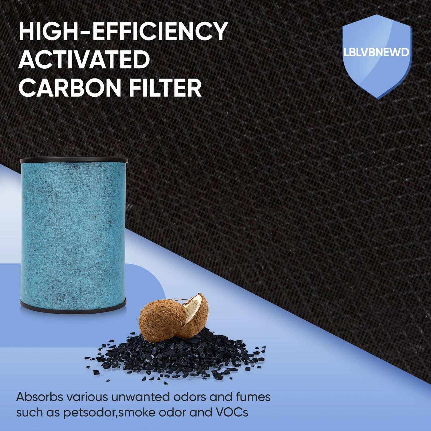 HP302 HP301 Replacement Filter Compatible with Shark HP300 Series Never-Change Air Purifier, True HEPA Filter for HP301, HP201, HP202, HC232 Series, HC501 Series Air Purifiers Part # HE3FKPET