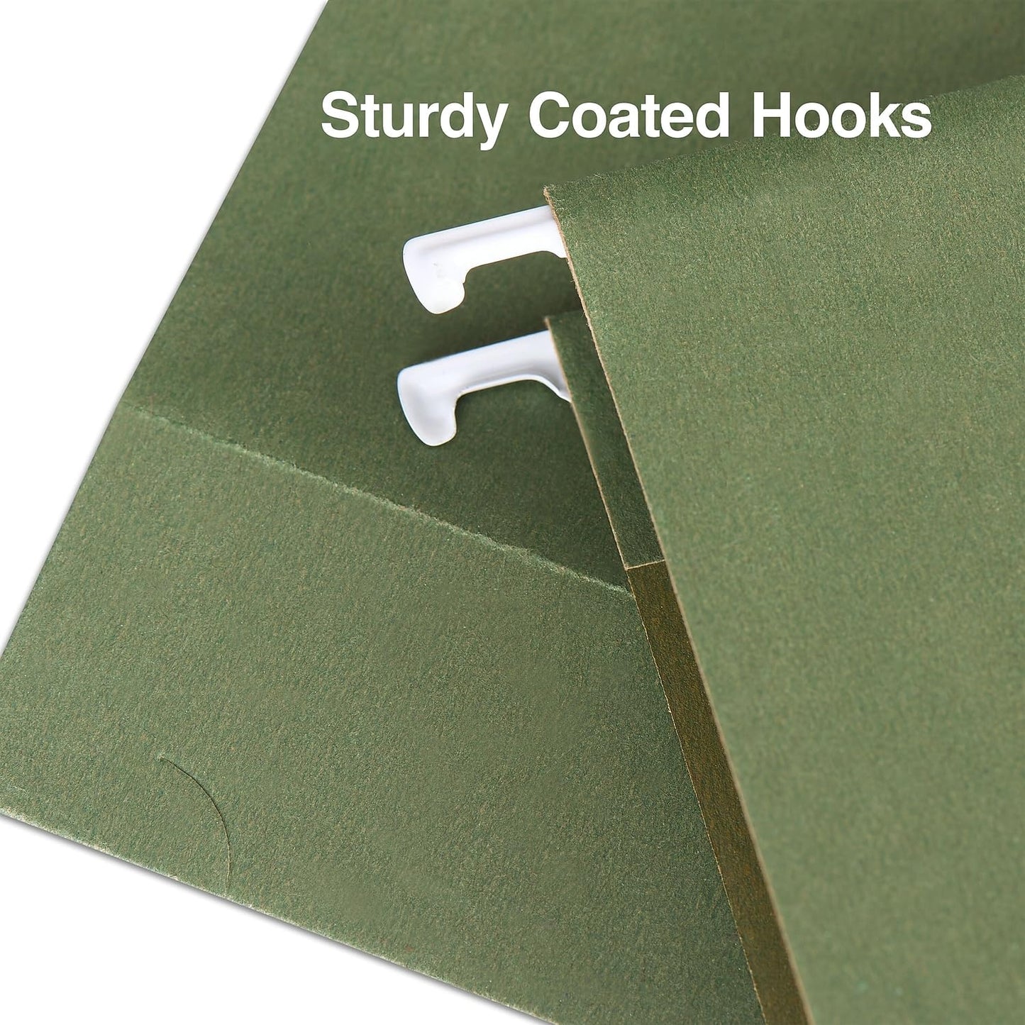 Staples Hanging File Folders, Letter Size, 2" Expansion, 1/5‑Cut Tabs, Standard Green – Durable Everyday Filing, 25‑Pack