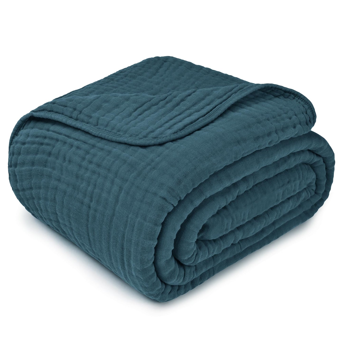 Comfy Cubs Muslin Blanket for Adults Queen 90" x 90" - 6 Layer Soft, Breathable & Lightweight Muslin Adult Blanket - Machine Washable & Designed in The US Bedding for All Seasons - Neptune