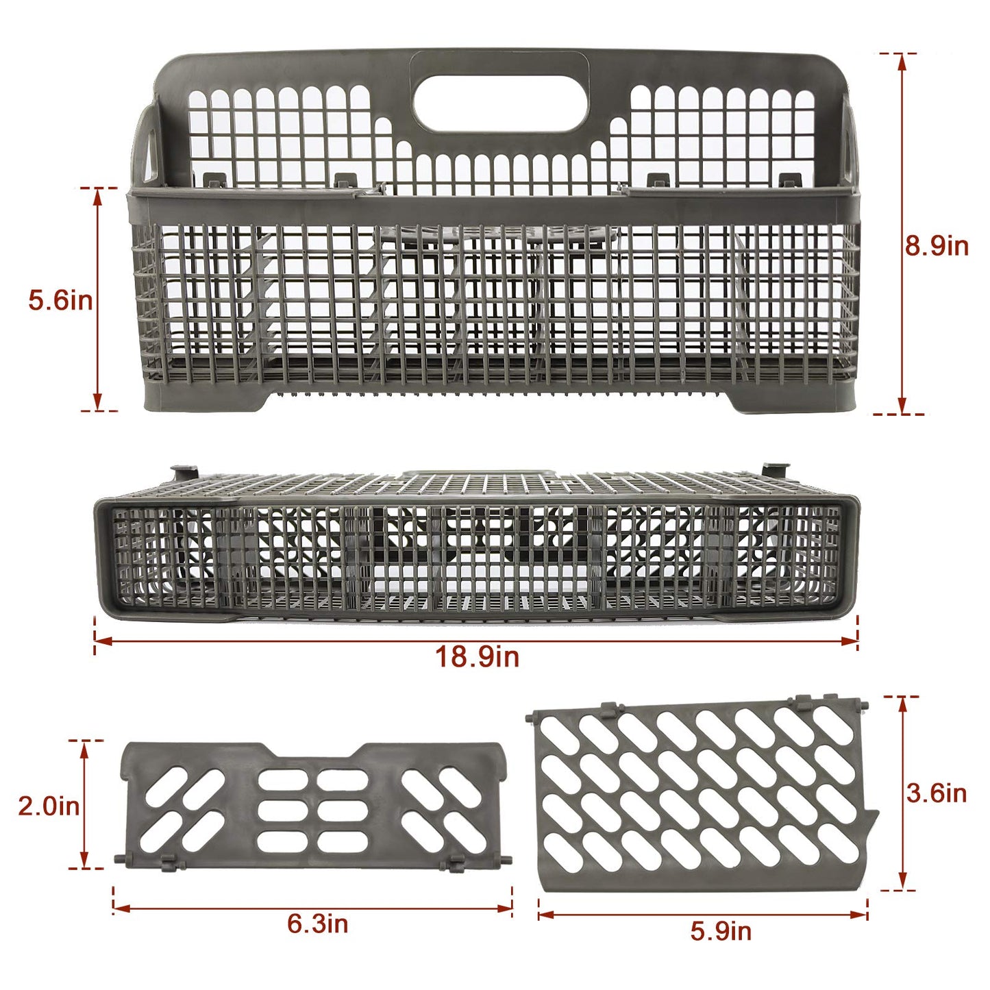 AMI PARTS 8531233 WP8562043 Universal Dishwasher Silverware Basket Replacement Fit for Whirlpool Kitchenaid Dishwasher Utensil Rack Basket, Replaces 8531233,8562043, WP8531233VP