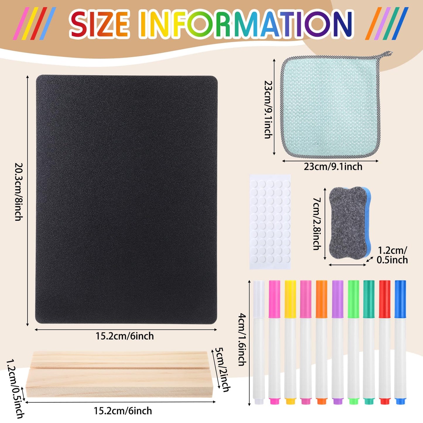 Tosstuki 12 Pack Small Chalkboard Signs with Stand 6x8 Inch Antislip Mini Tabletop Black Board Double Side Restaurant Food Display Message Board for Wedding Birthday Party Coffee Shop(Wood Color)