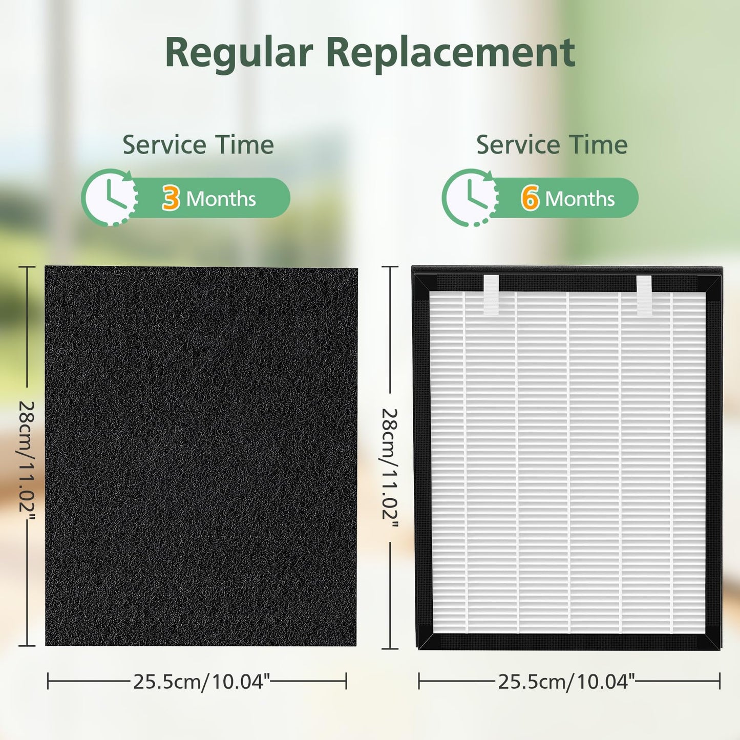 P358 Replacement Filters Compatible with HEAPETS P358 Pet Air Purifier, 4 Hepa Filters and 8 Activated Carbon Pre-filters for Pet Household, Compare Part #PJ358-2LX6JDM