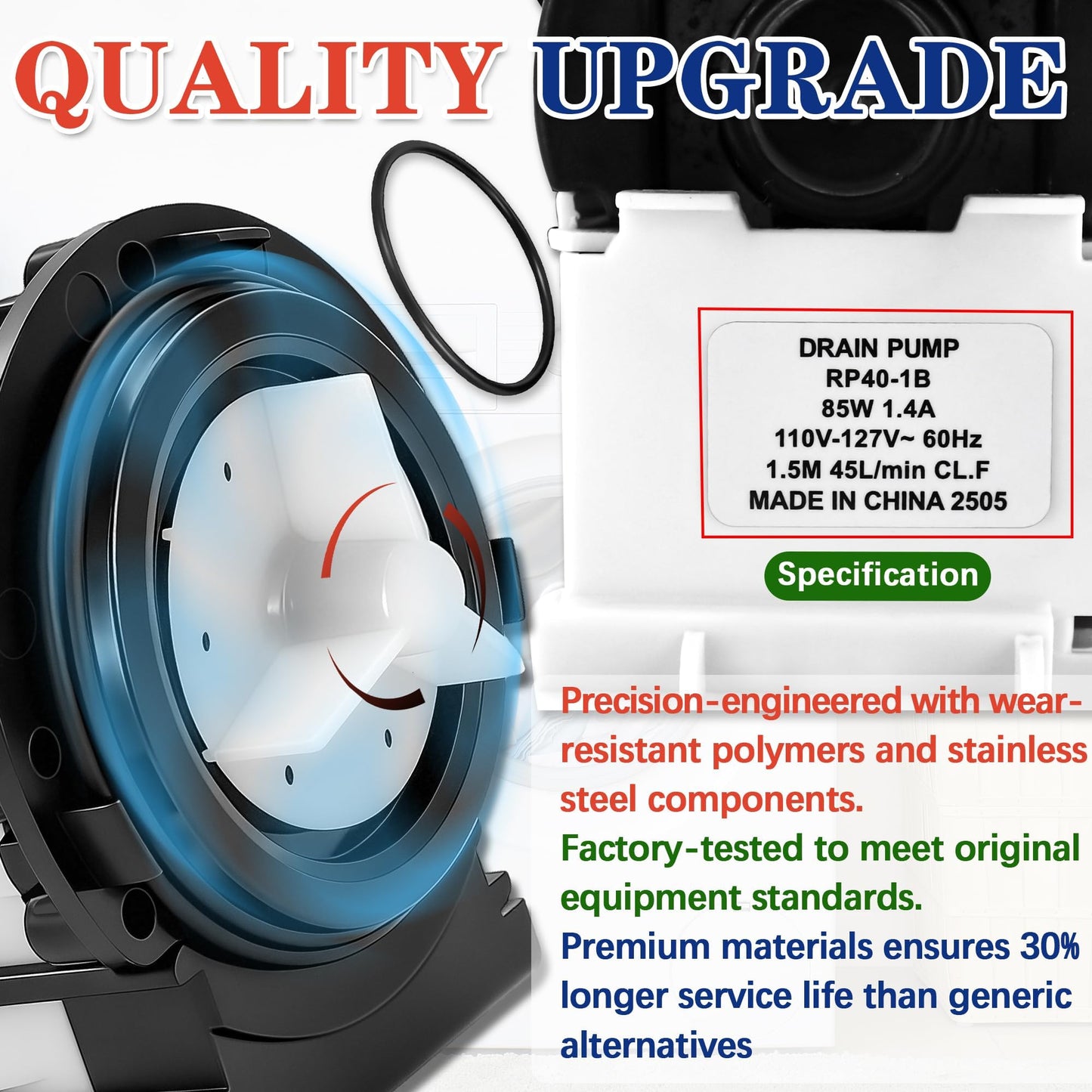 WM3770HWA WM9500HKA Washer Drain Pump Motor Fit for LG WM3575CW WM3670HVA WM3997HWA WM4270HVA WM4270HWA WM4370HKA WM4370HWA WM5000HVA WM5000HWA WM8000HVA WM8000HWA WM8100HVA WM8100HWA WM8500HVA