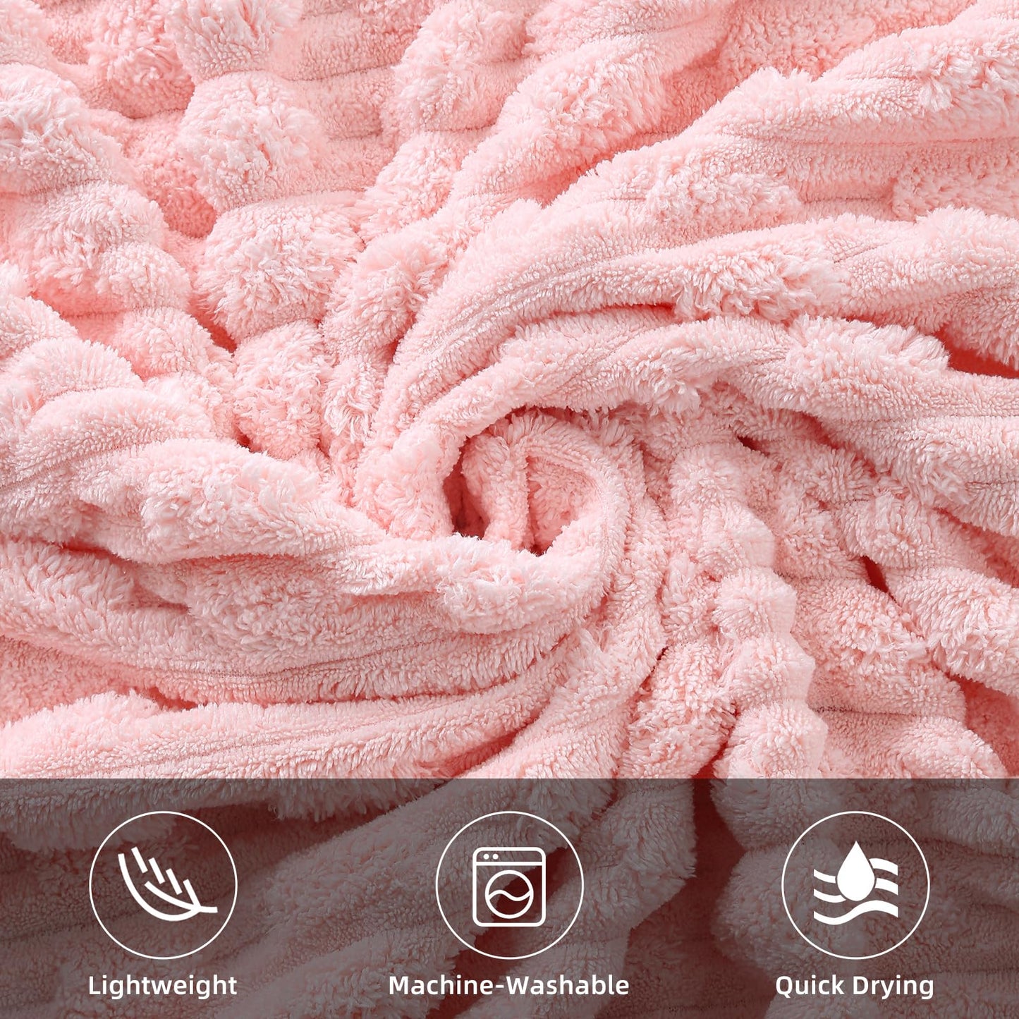 ANKING 40x80 Inches Oversized Bath Sheets Extra Large Bath Towels Set of 6 for Adults Super Soft Quick Dry Lightweight Lint Free Absorbent Stripe Microfiber Shower Towels (Pink,6 Piece)