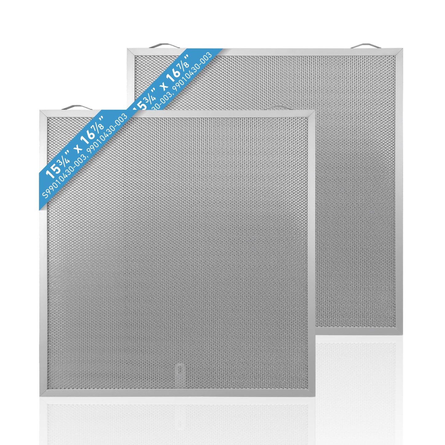 2 Pack S99010430-003 Grease Range Hood Filters 15-3/4" X 16-7/8" X 3/8" Compatible with Broan Range Hood Filter, Aluminum Filter, Replaces 99010430-003 AP6261942
