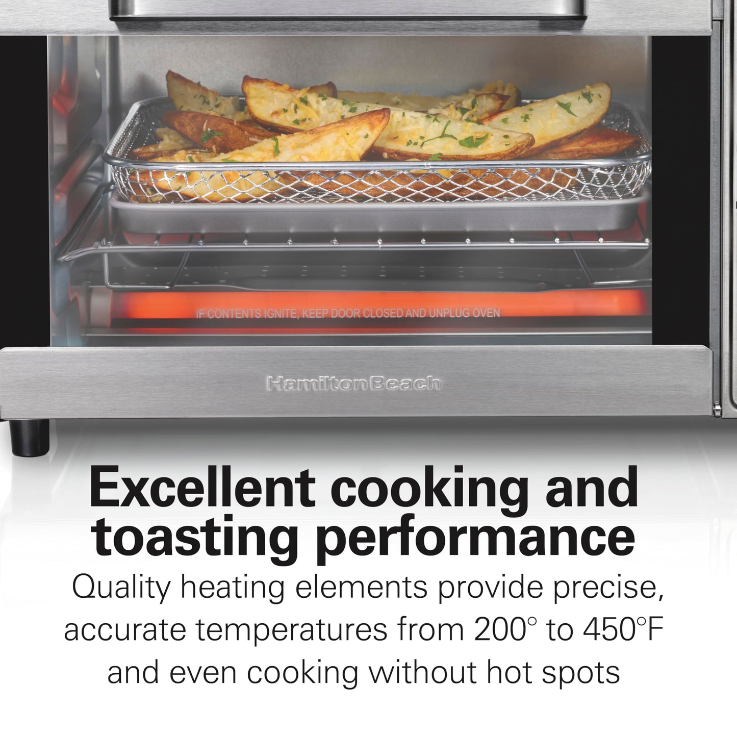 Hamilton Beach Sure-Crisp Air Fryer Toaster Oven Combo, Fits 9” Pizza, 4 Slice Capacity, Powerful Circulation, Auto Shutoff, Stainless Steel (31403)