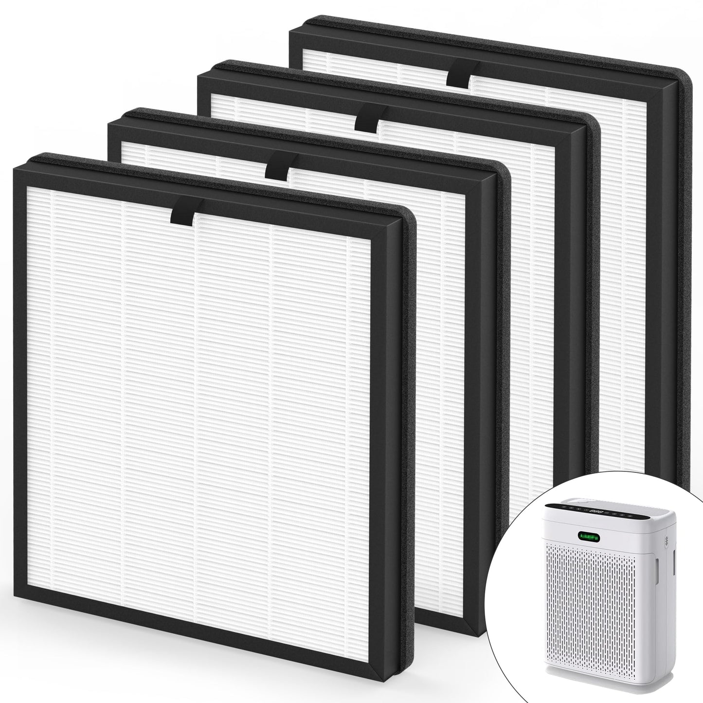 VALZONE 4 Pack F1 Replacement Filters | Compatible with AMEIFU F1 Purifier, Replace Part #‎F1F | Double-sided Filtration