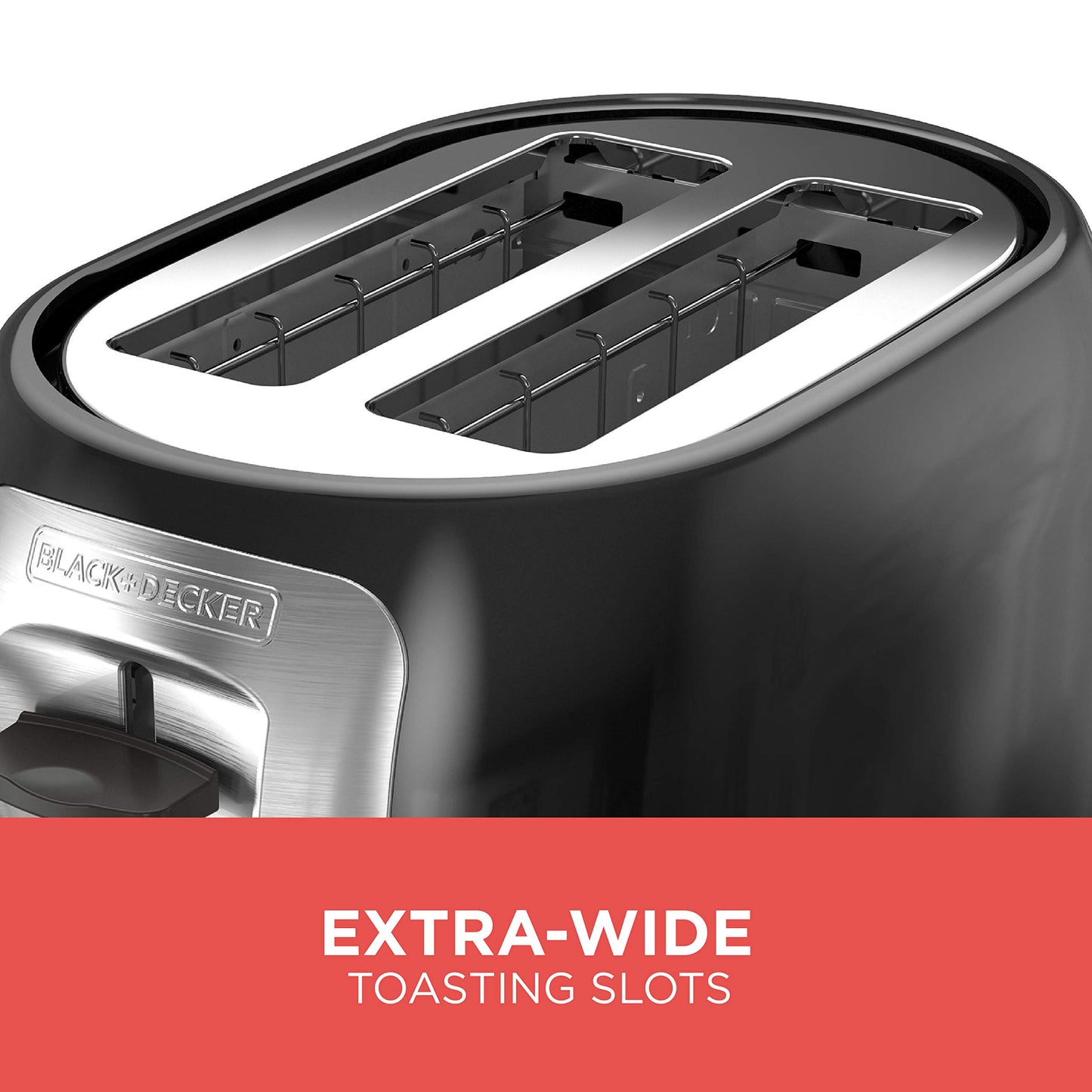 BLACK+DECKER 2-Slice Toaster, TR1278BD, Extra Wide Slots, 7 Shade Settings, 850 Watts, Frozen and Bagel Buttons