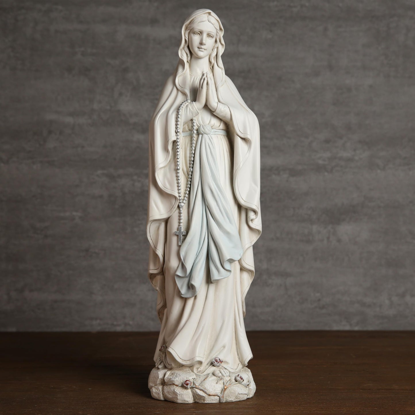 BC Catholic Our Lady of Lourdes Statue, Blessed Virgin Mary Figure, Holy Mother Mary Décor for Indoor Home or Outdoor Yard Patio Lawn Hallway Religious Gift 14.5" H, Handmade by Buildclassic