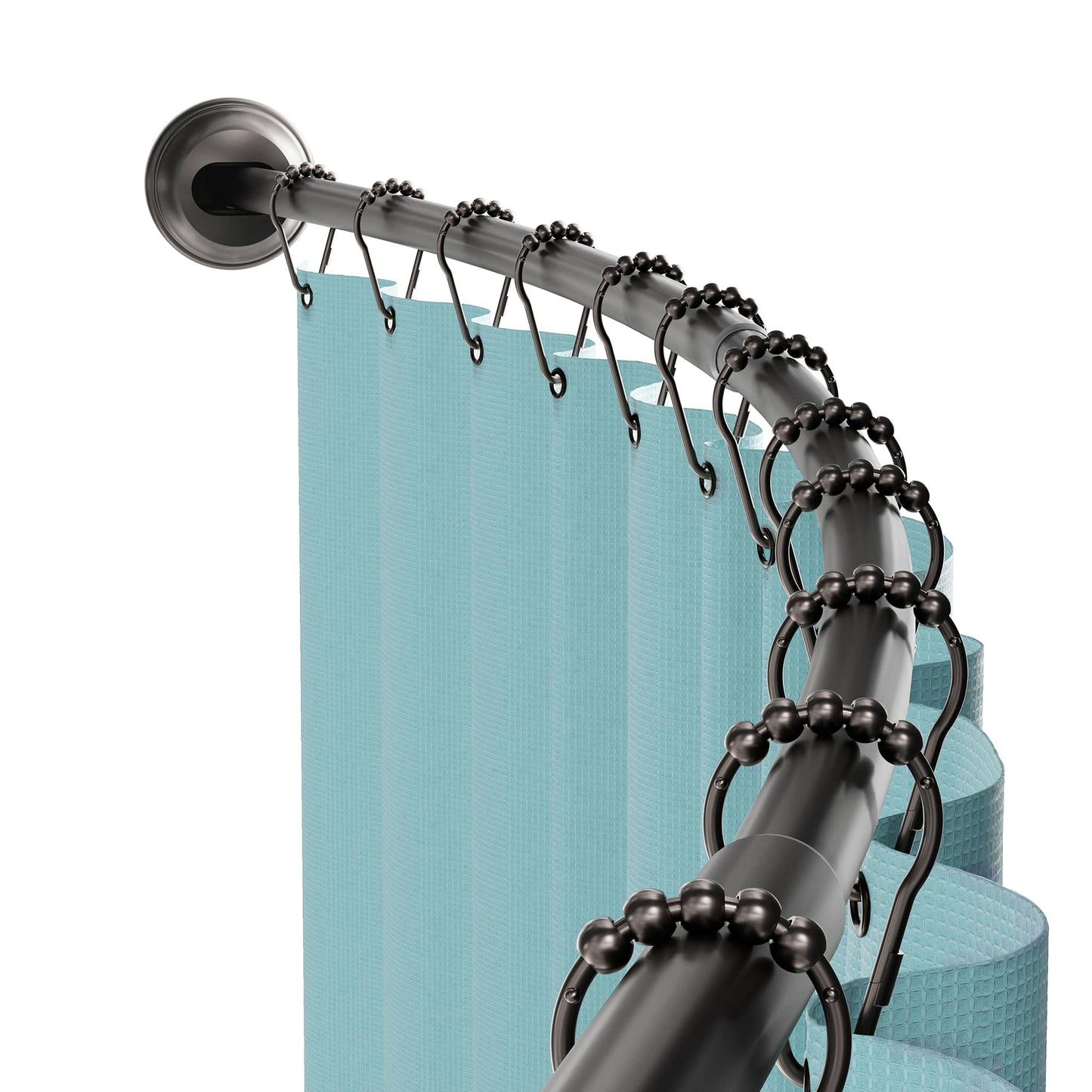 Zenna Home Curved Shower Curtain Rod, No Drill, 50-72 Inch Adjustable Tension Shower Rod for Bathroom, Rustproof, Non-Slip, Adds Room in Shower, Bronze