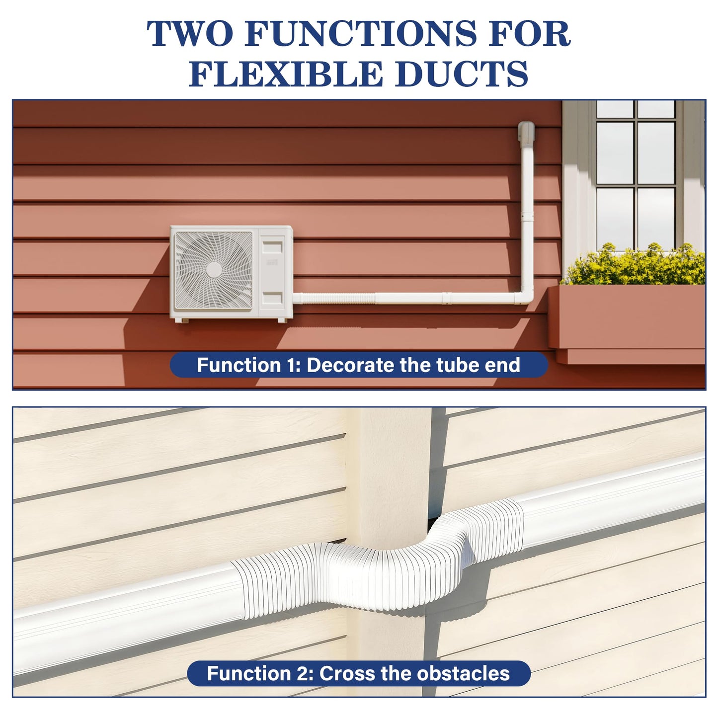 LyPrem 10Ft Mini Split Line Set Cover 4" PVC Line Cover Kit for Mini Split and Central Air Conditioner & Heat Pump(White)