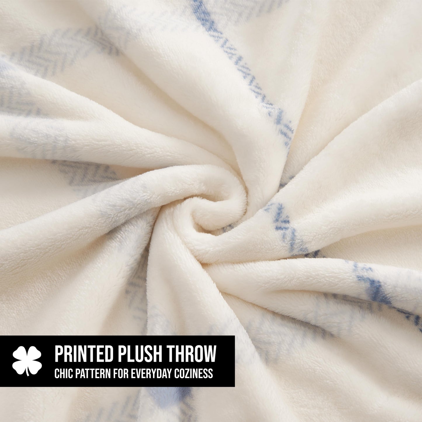Lucky Brand Palmdale White with Light Blue Plaid 50"x70" Cozy Plush Blanket - Premium Microfiber Throw for Luxurious Comfort
