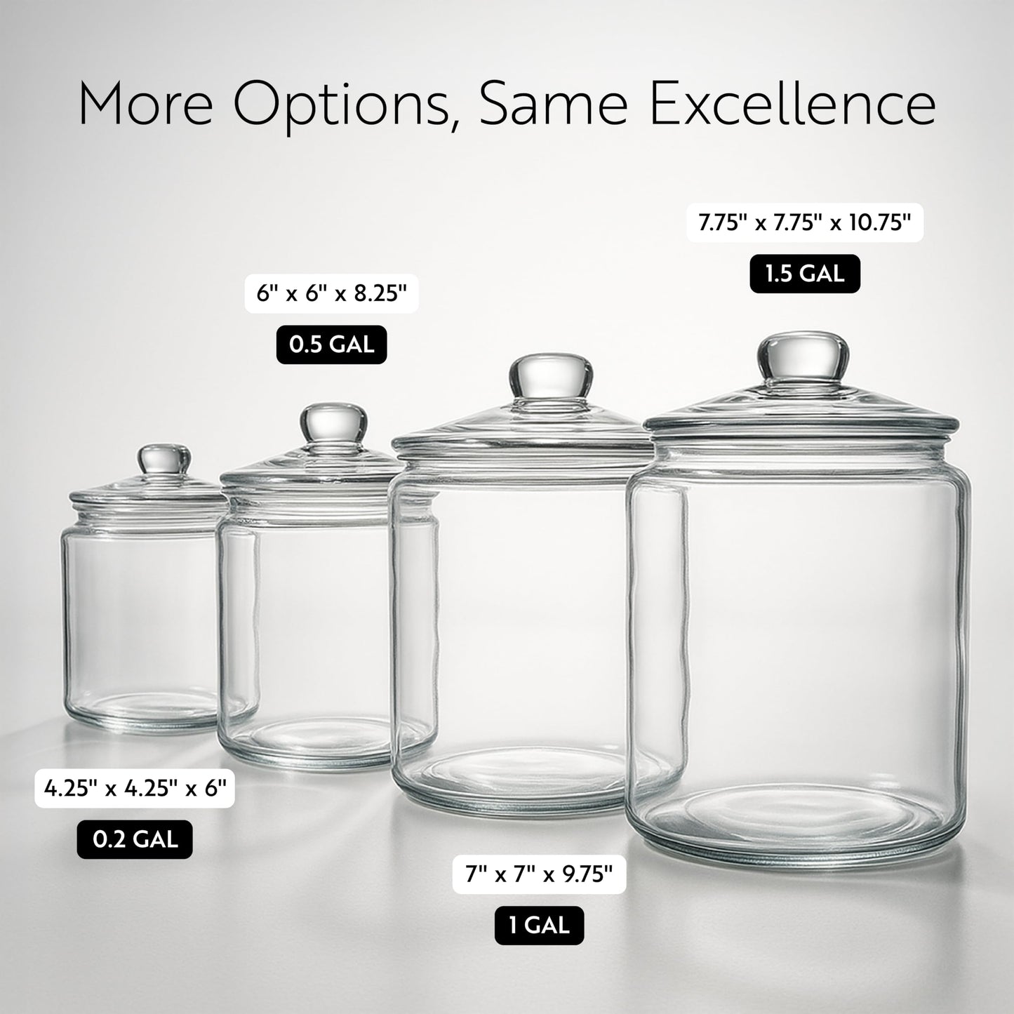 Restaurantware Glass Storage Containers - 1 Count 6 Liter Airtight Kitchen Canisters - Pantry Jars With Lids For Food - Clear Crystal Glass