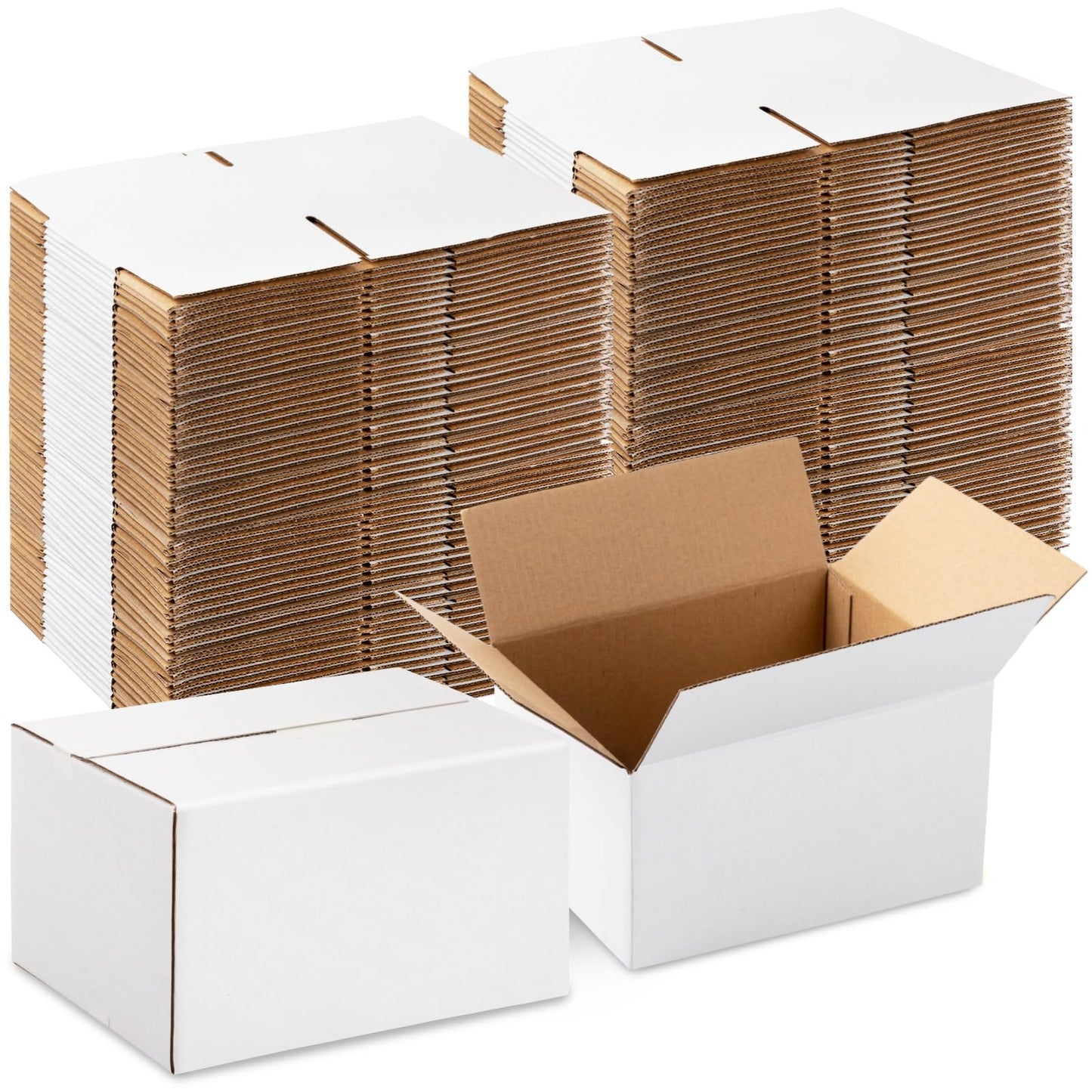 Yeaqee 72 Pcs 7x5x4 Inch Shipping Boxes Corrugated Cardboard Small Shipping Boxes for Packaging Mailing Packing Moving Small Business Storage Crafts Gifts (White)