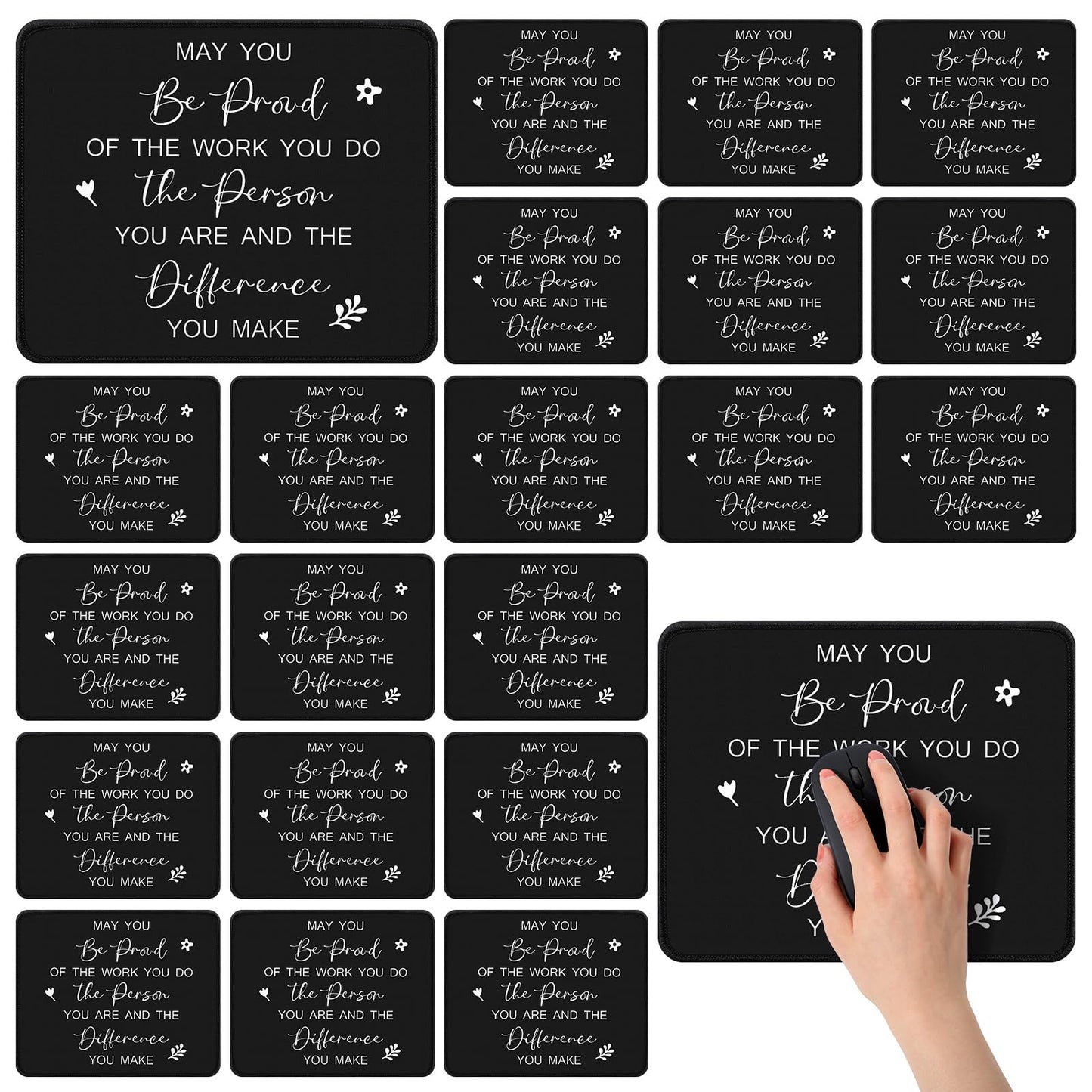 Seajan 25 Pcs Employee Appreciation Gift Bulk Inspirational Mouse Pad with Non Slip Rubber Base Gifts for Graduation Teacher Students Father Day, 8.27 x 10.24'' (Be Proud)