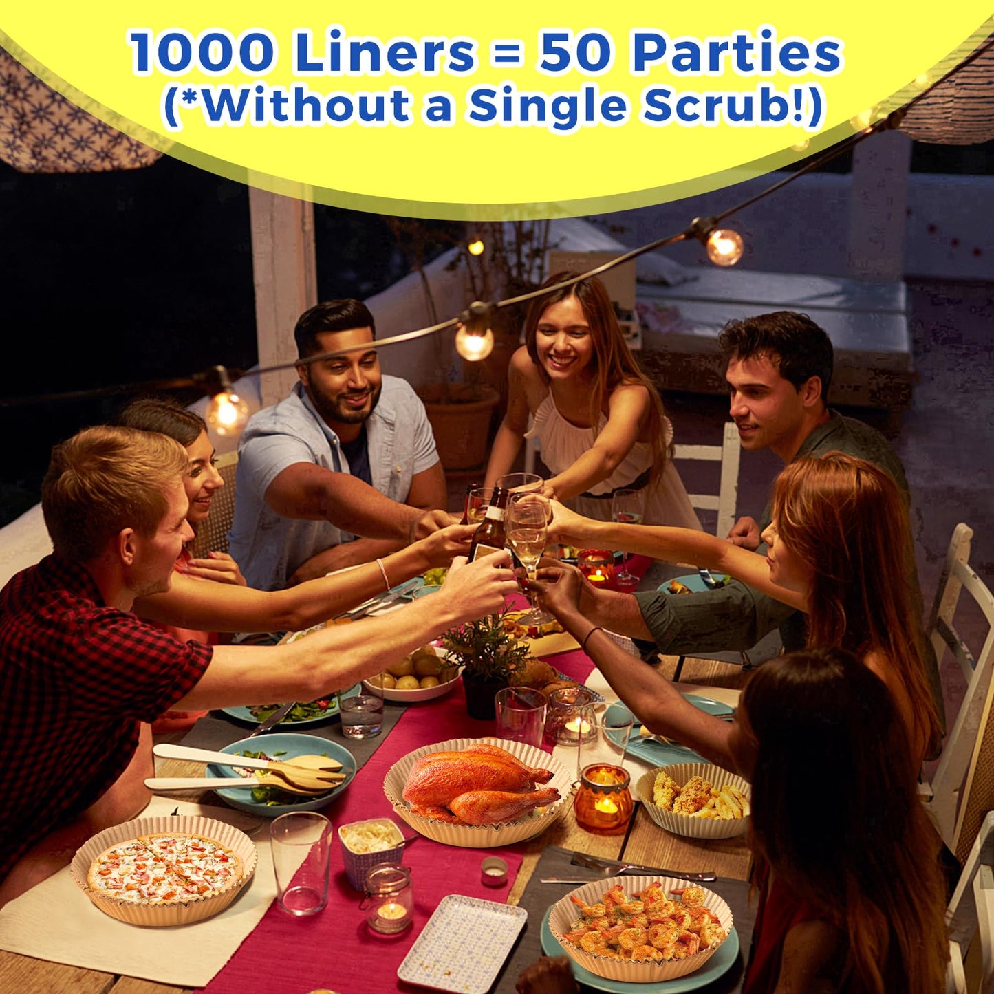 1000 Pcs Air Fryer Paper Liners, 8" Round Air Fryer Liners Disposable, Parchment Paper for 5-8 qt Airfryer Basket, Non-Stick Baking Papers