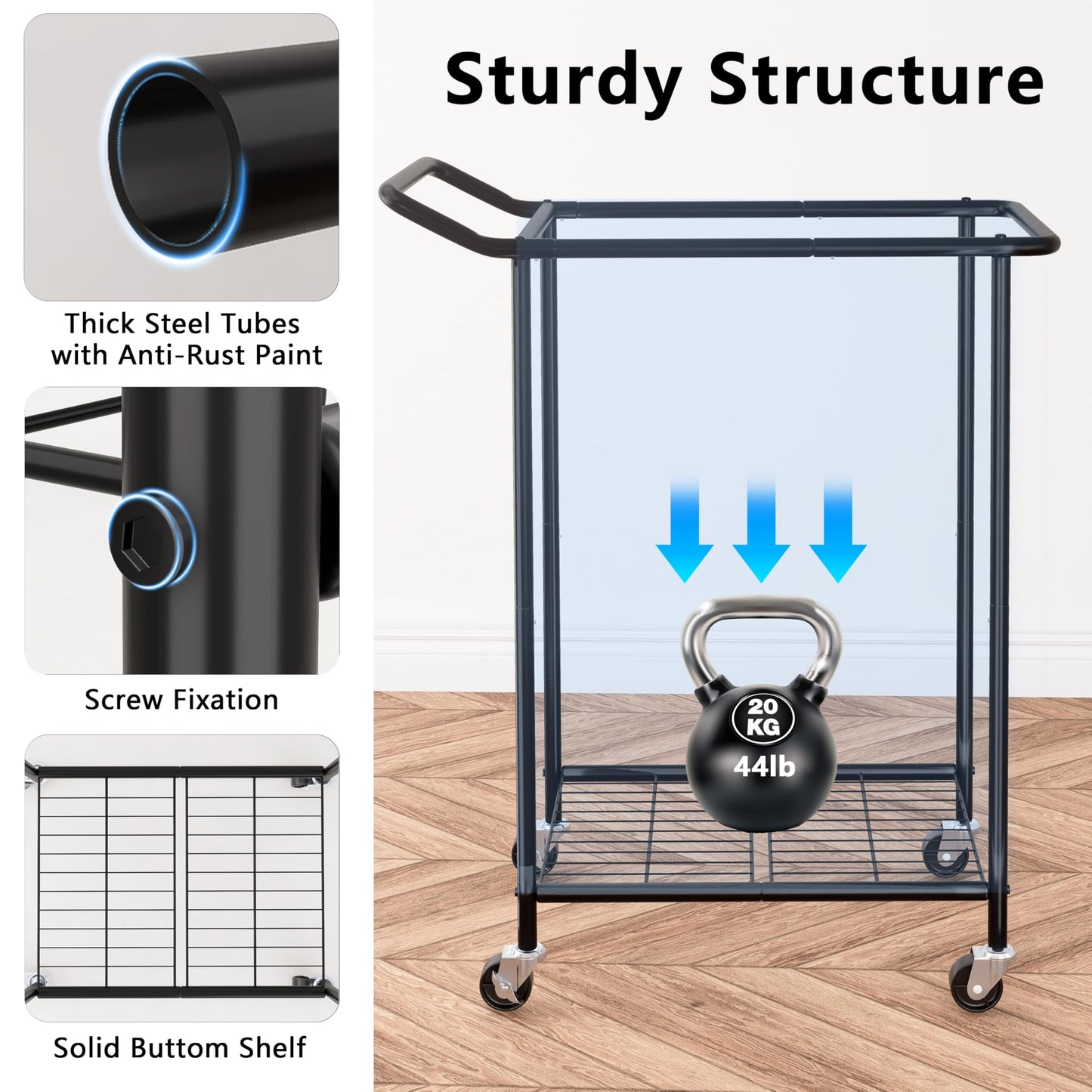 150L Laundry Basket with Wheels, Double Rolling Laundry Hamper with Metal Frame and Removable Bag, Dirty Clothes Hampers for Bedroom, Bathroom, Dorm Room, Black