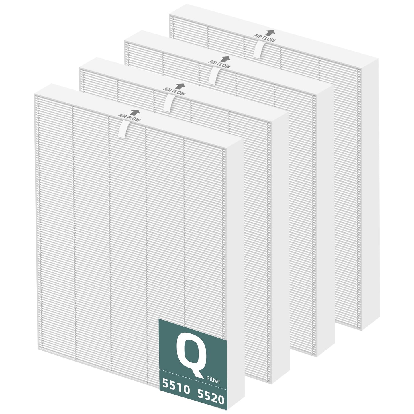 Pulluty 5510 5520 HEPA Replacement Filter Q for Winix 5510 5520 Plasmawave Air Purifier,High-Efficiency H13 True HEPA Filter,# 1712-0123-00,4 Pack
