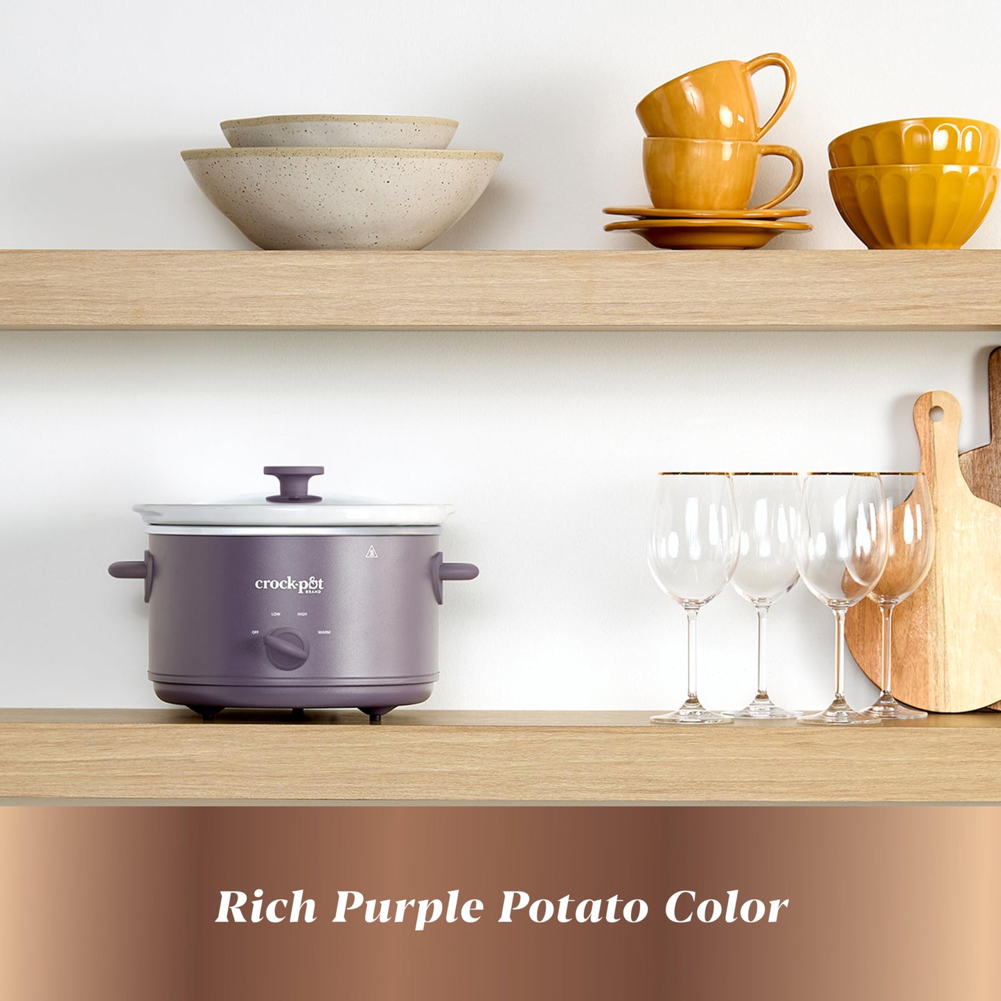 Crock-Pot Design Series 4.5 Quart Manual Slow Cooker, Purple Potato
