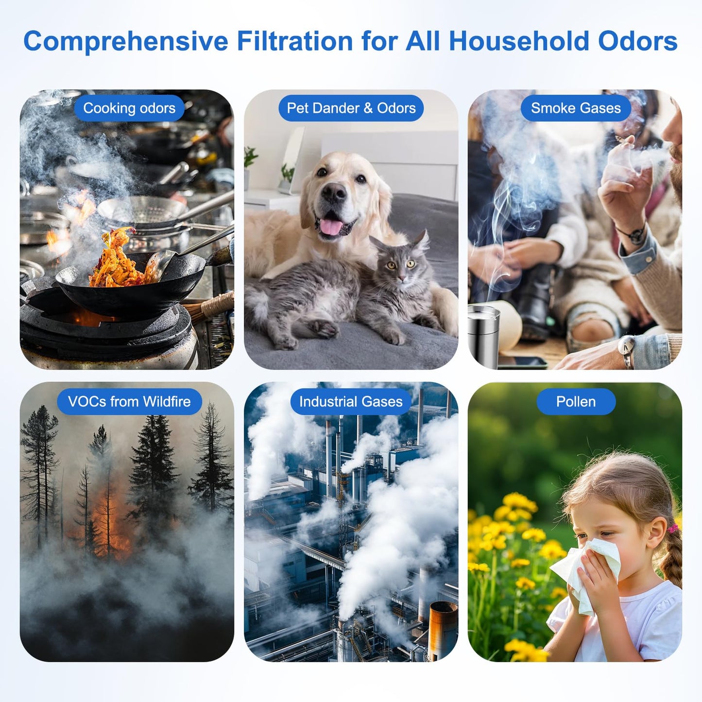 Extolife APH4000 Air Purifier Filter Replacement for KNKA APH4000, 4 Pack H13 True HEPA Filters with Activated Carbon for Smoke Dust Pet Dander Hair, Part No. APH4000LX