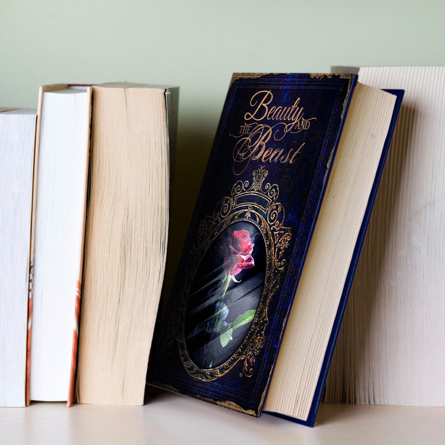 Fake Book Box - Small Safe Box with Key Lock - Hidden Safe in Plain Sight - Diversion Safes - Secret Safes (Beauty Beast) (X-Large)