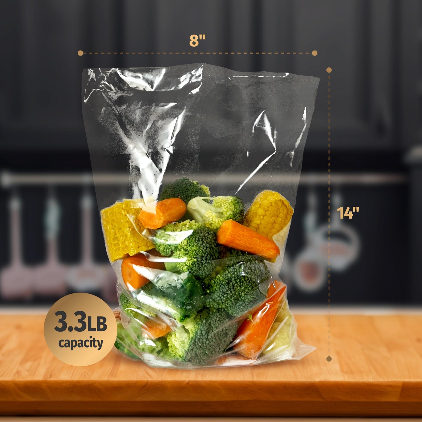 Deli Meat Press Bags for Ham Maker, Cold Cut Meat Press Cooking Bags, Boil Safe Liners for Seafood, Vegetables, BPA-Free Freezer Safe, Heat Resistant, Leakproof, 8 x 14 Inch, 40 Pack
