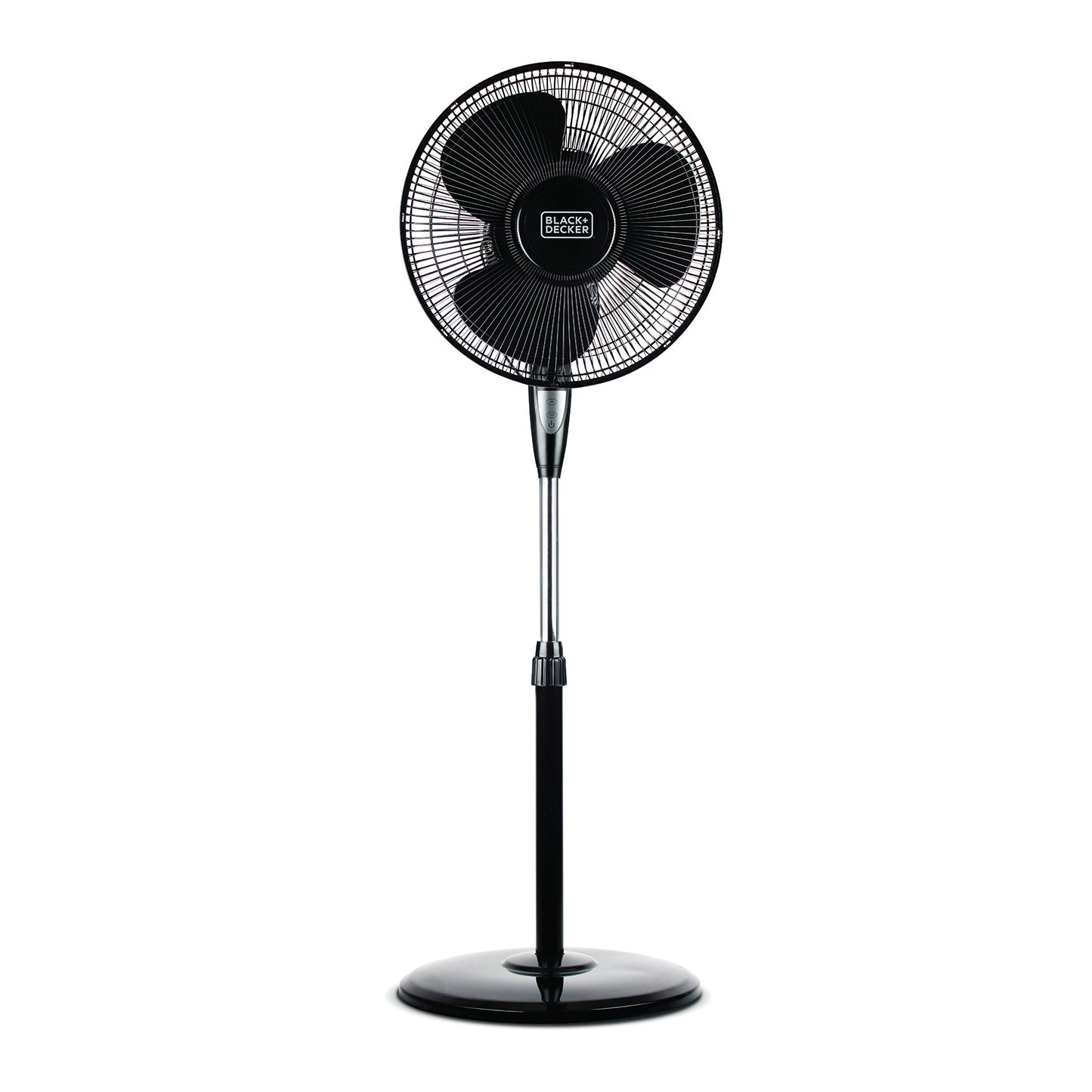 BLACK+DECKER 16" Standing Oscillating Pedestal Fan with Remote, 90-Degree Oscillation, 3 Speed Settings, Adjustable Height, Timer, 30-Degree Tilt, BFSR16B, Black