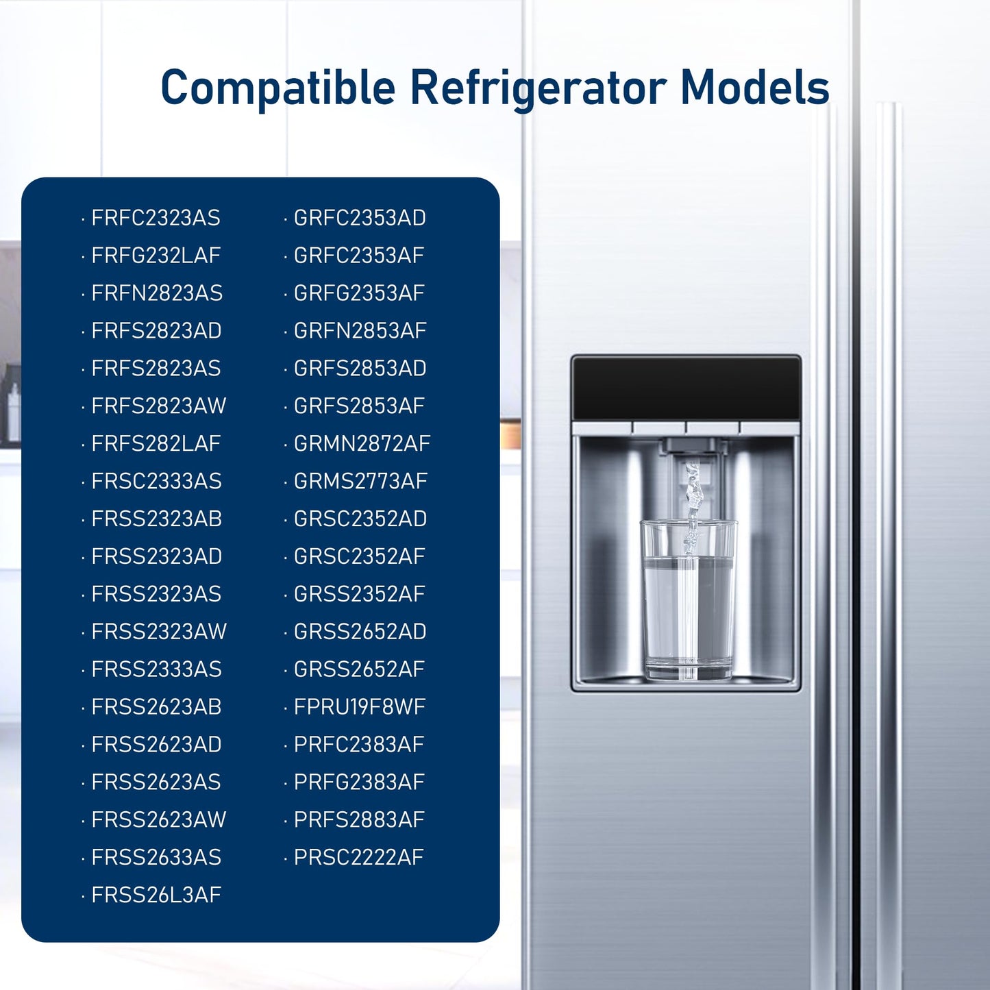 TEEHAY PWF-1 FPPWFU01 Frigidaire Water Filter, Compatible with Frigidaire FRFS2823AS, FRFS282LAF, FRSC2333AS, FRSS2323AB, FRSS2323AS, FRSS2623AB, FRSS2623AS, FRSS2623AW, FRSS26L3AF, 3 Pack