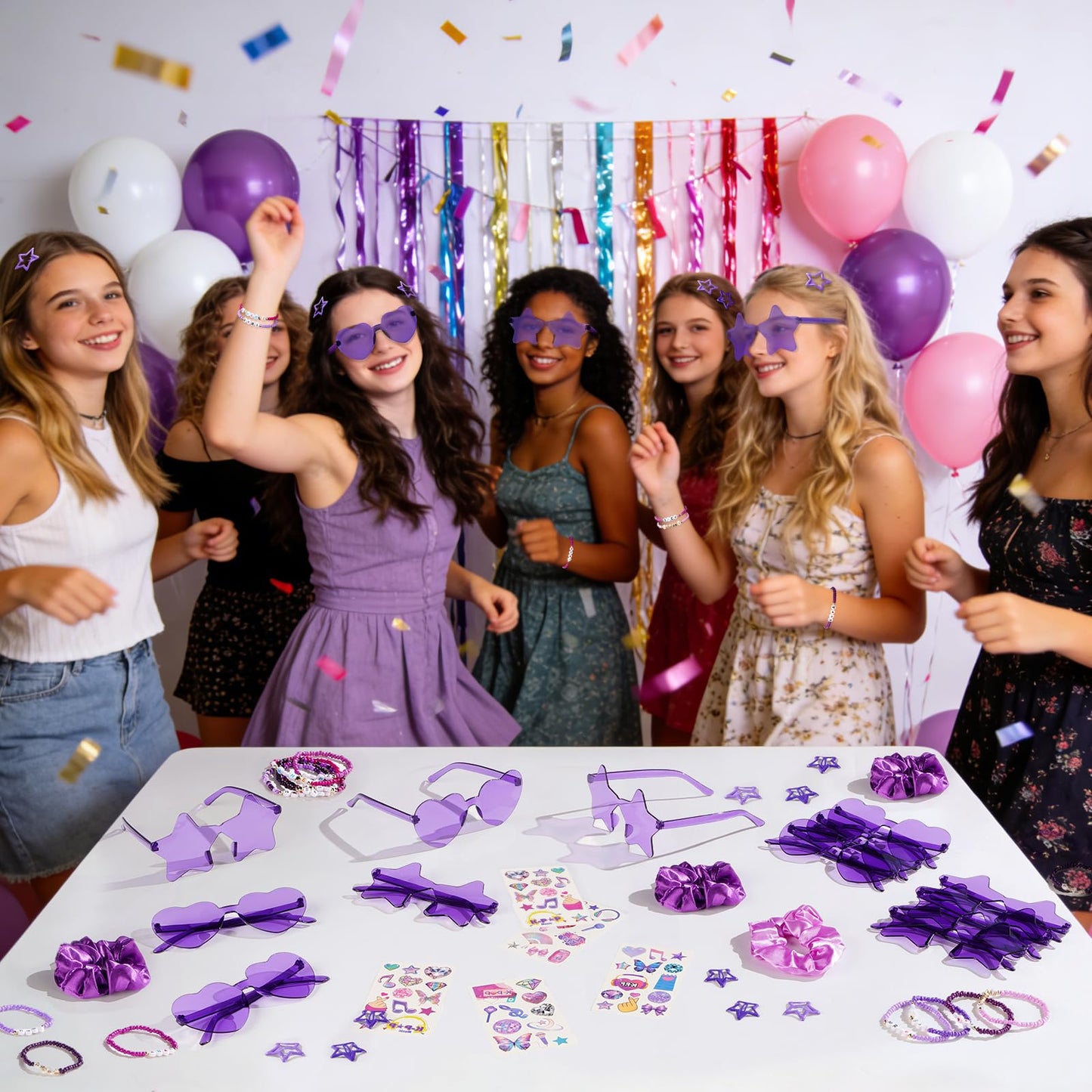 Vanblue 100 Pcs Kpop Party favors Popular Singer Party Friendship Gifts Set Birthday Decorations Supplies, Star Sunglasses Goodie Bag Stuffers Gift for Girl Women 80s Y2K Kpop Disco Fans