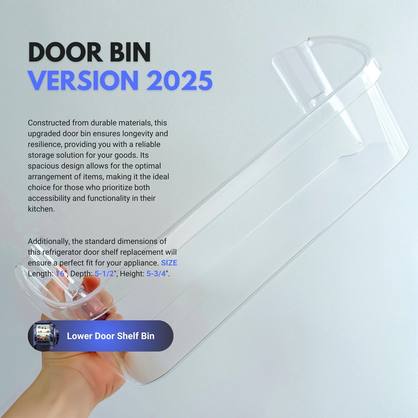 Wibefel Lower Door Shelf Bin fits Frigidaire FFSS2615TP2 FFSS2615TP3 FFSS2615TS0 FFSS2615TP4 FFSS2625TE1 FFSS2615TS1 FFSS2615TS2 FFSS2615TS3 FFSS2615TS5 FFSS2625TE0 FFSS2625TE2 Refrigerator
