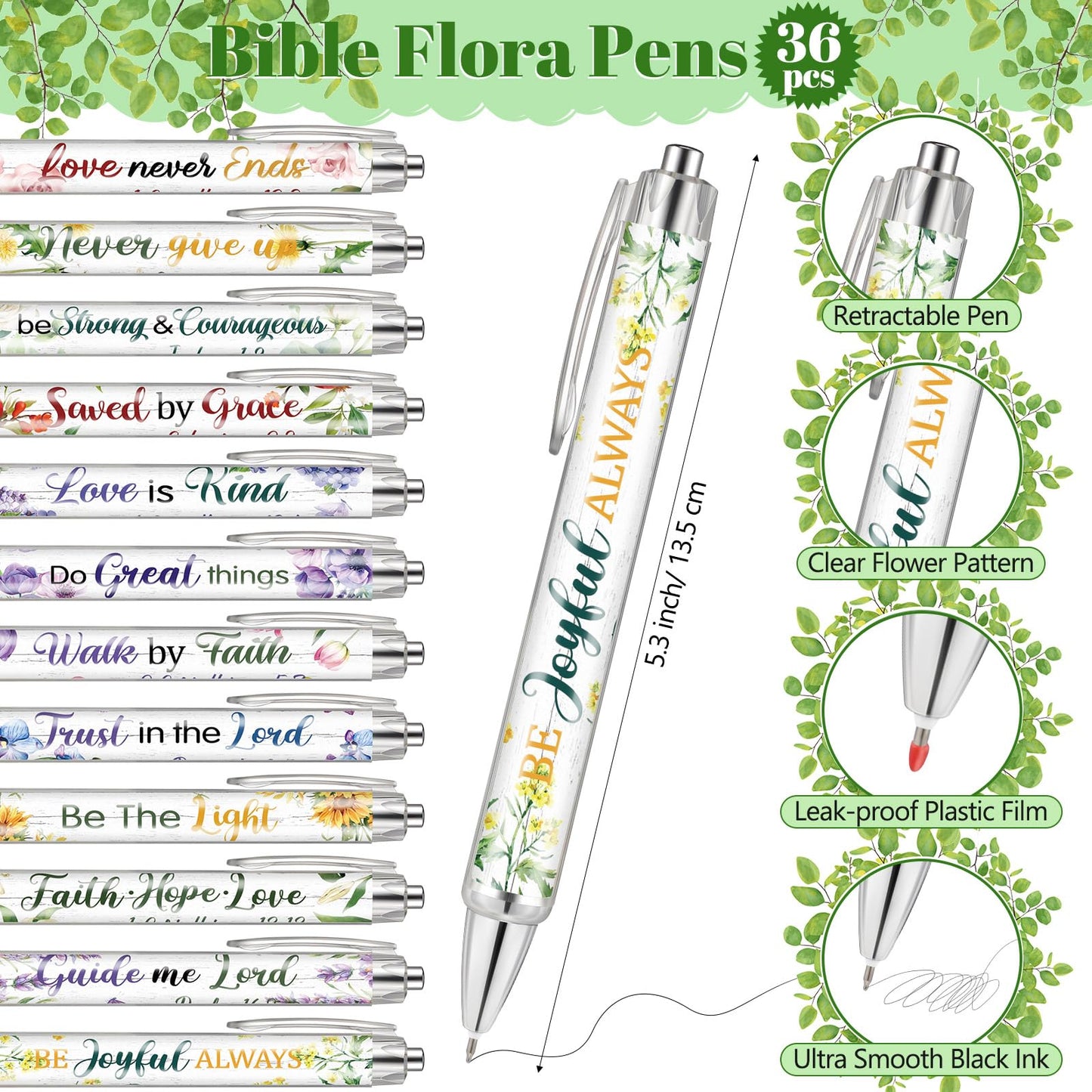 Seajan 108 Pcs Bible Verse Gift Set Bulk, 36 Notepads 36 Pens 36 Bookmarks Scripture Gifts for Church Sunday School VBS Women Men, Christian Party Favors Religious Inspirational Gifts