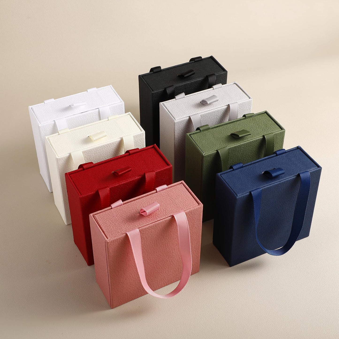 40 pcs paper boxes 9 x 9 x 3.5 cm, beige luxury gift storage, jewelry gift storage box suitable for earrings necklaces bracelets rings