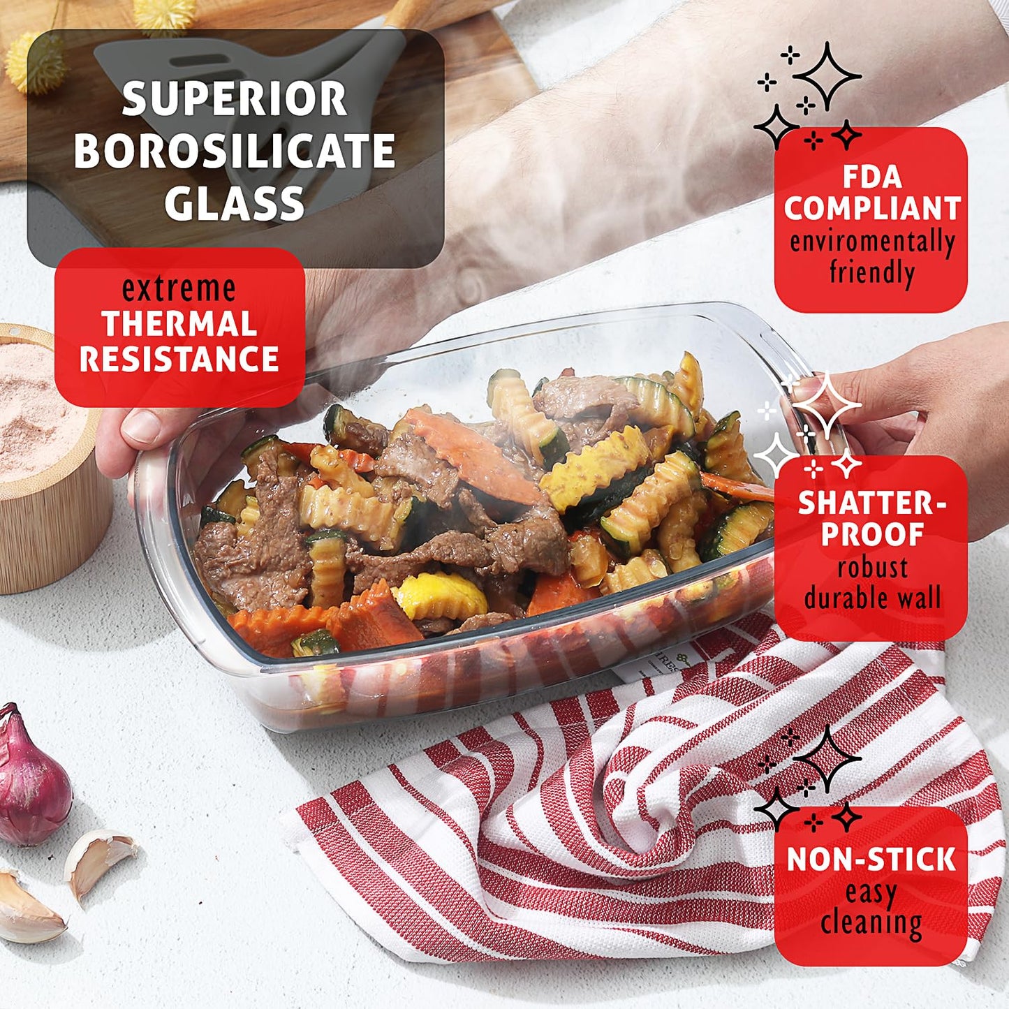 EATEX Glass Bread Pans for Homemade Bread Baking, 1.9 Quart Deep Rectangular Glass Food Storage Containers with Lids, 3 Bread Loaf Pans 3 Airtight Lids Black Microwave Oven & Freezer Safe