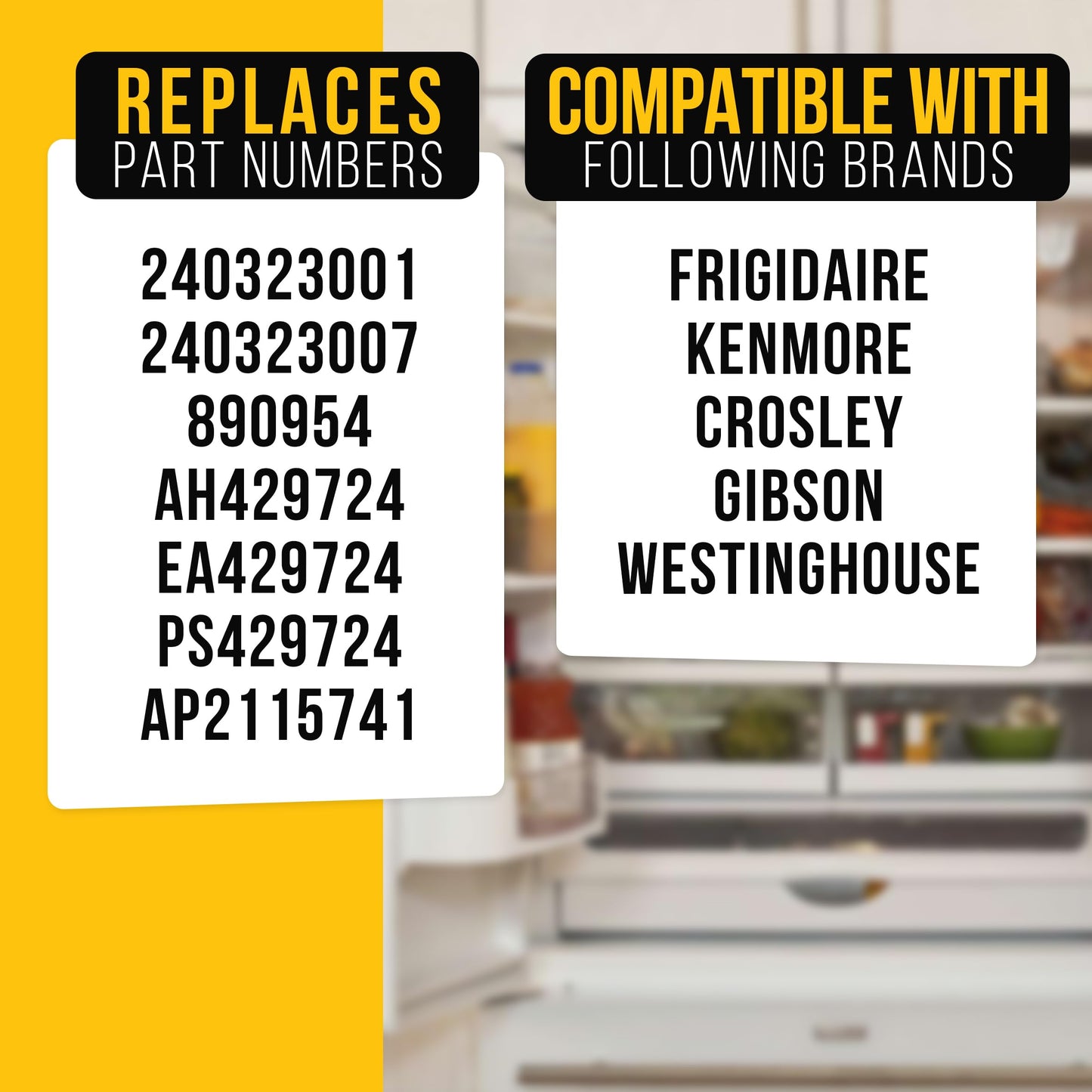 PartsBroz 240323001 Refrigerator Door Bin Shelf (2-Pack) for Frigidaire FFHS2611LBRA FFHS2611PFEA FFHS2622MBQA FFHS2611LB4 FFHS2611LBPA FFHS2612LS1 FFHS2612LS4 FFHS2622MSF FFHS2622MSR FFHS2622MSS