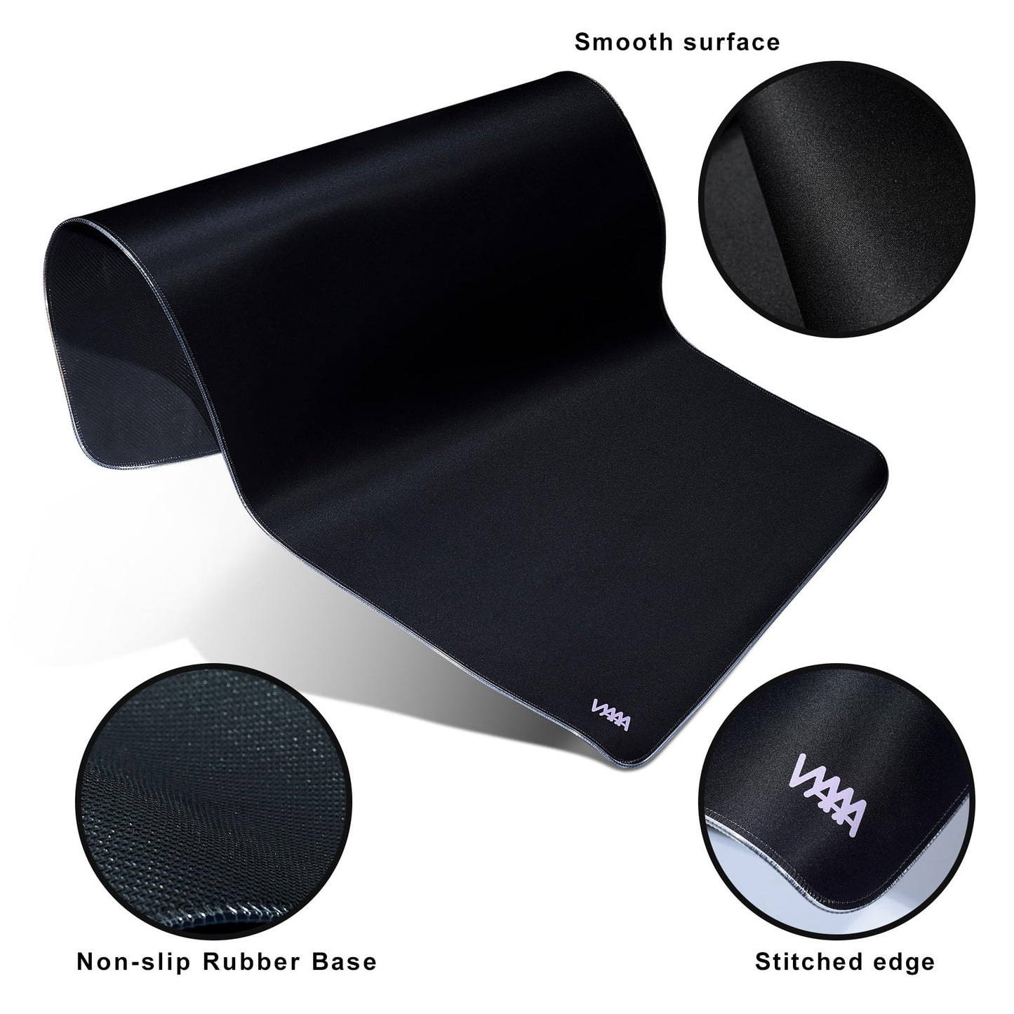 Vyaaa 40" x 20" RGB Gaming Mouse Pad, XXL LED Desk Mat with 9 Light-Up Modes, Smooth Surface & Non-Slip Rubber Base for Gaming/Office/Home (Black)