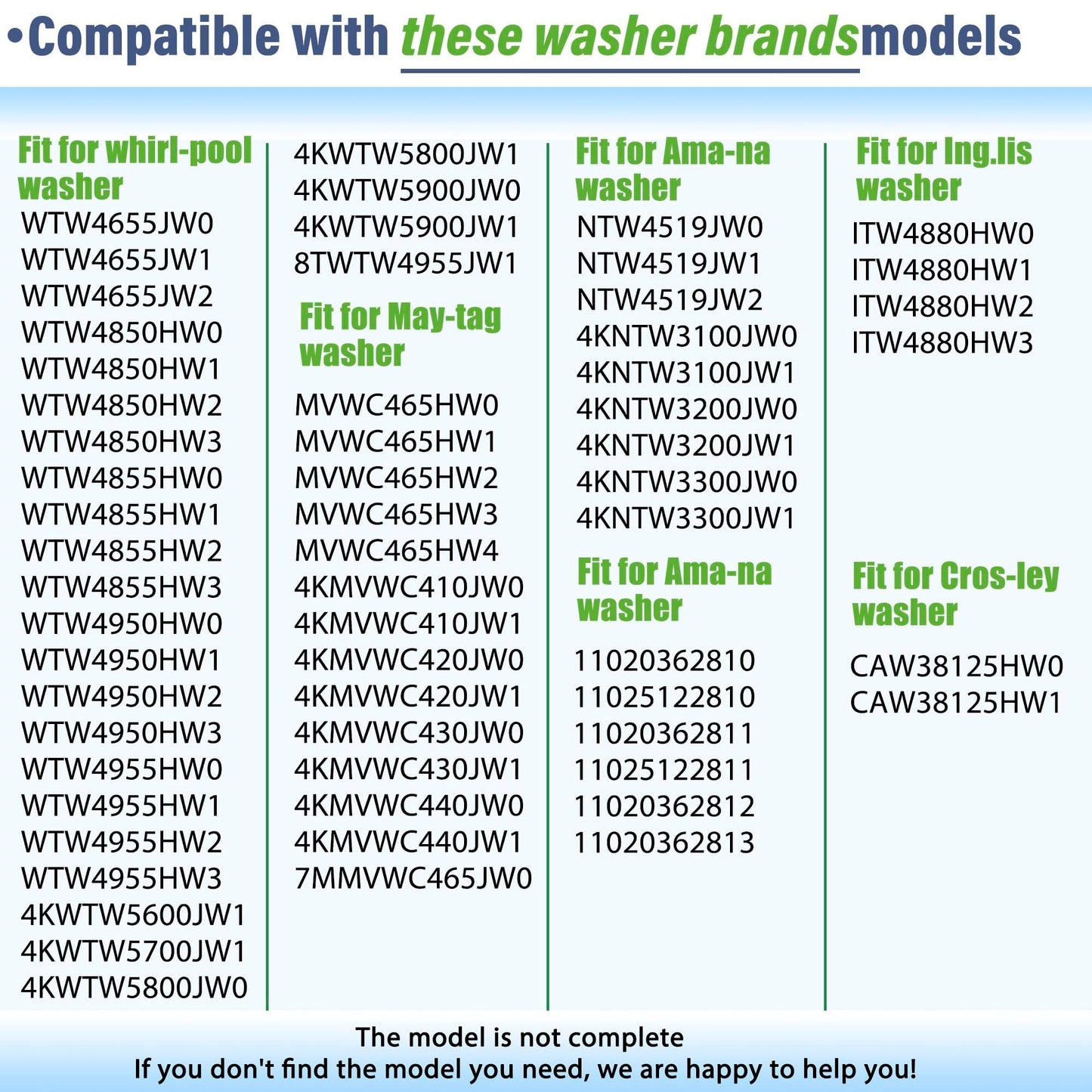 Semzohc W11217817 WTW4850HW1 WTW4855HW1 WTW4855HW2 WTW4855HW3 WTW4955HW1 WTW4955HW3 WTW4950HW1 WTW4655JW2 Washer Suspension Rod Kit 26.45 inch Fit for Whirl-pool Washer,also fit for May-tag MVWC465HW2