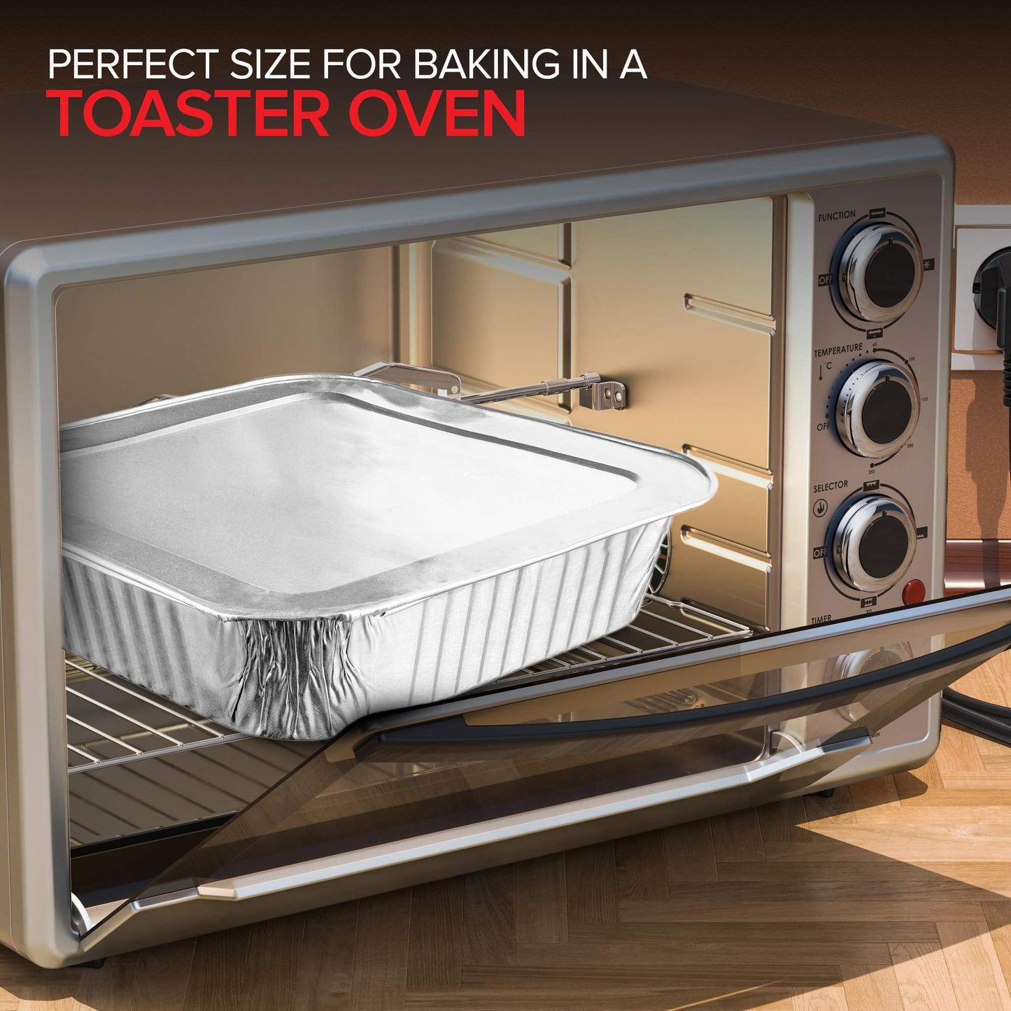 Stock Your Home 8” Square Foil Pans with Lids (50 Pack) - Foil Cake Pans with Covers - Aluminum Baking Pans - Disposable Cake Pans - 8 Inch Square Pans - Disposable & Recyclable Pans with Lids