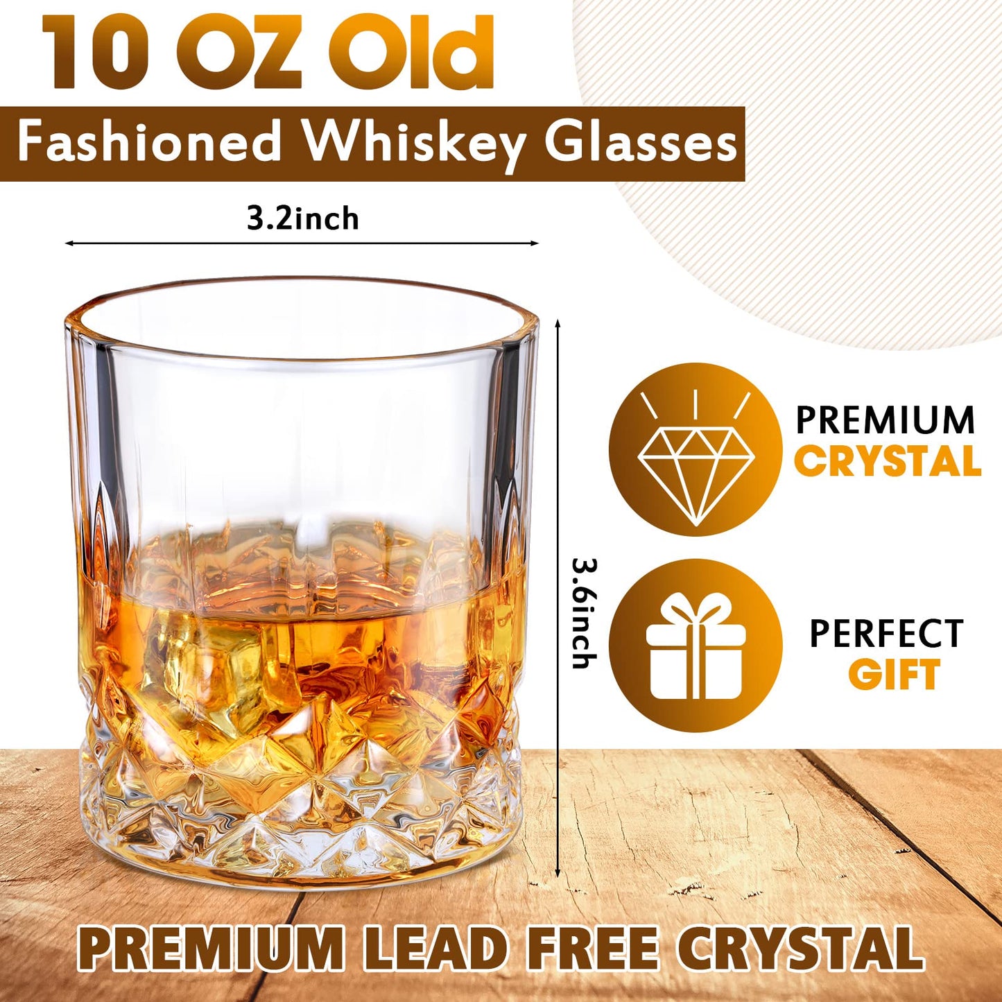 Mimorou 18 Pack Old Fashioned Whiskey Glasses 10 oz Bourbon Cocktail Rocks Glasses for Whiskey Bourbon Liquor and Cocktail Drinks Gift for Men Women Home Bar (Elegant)