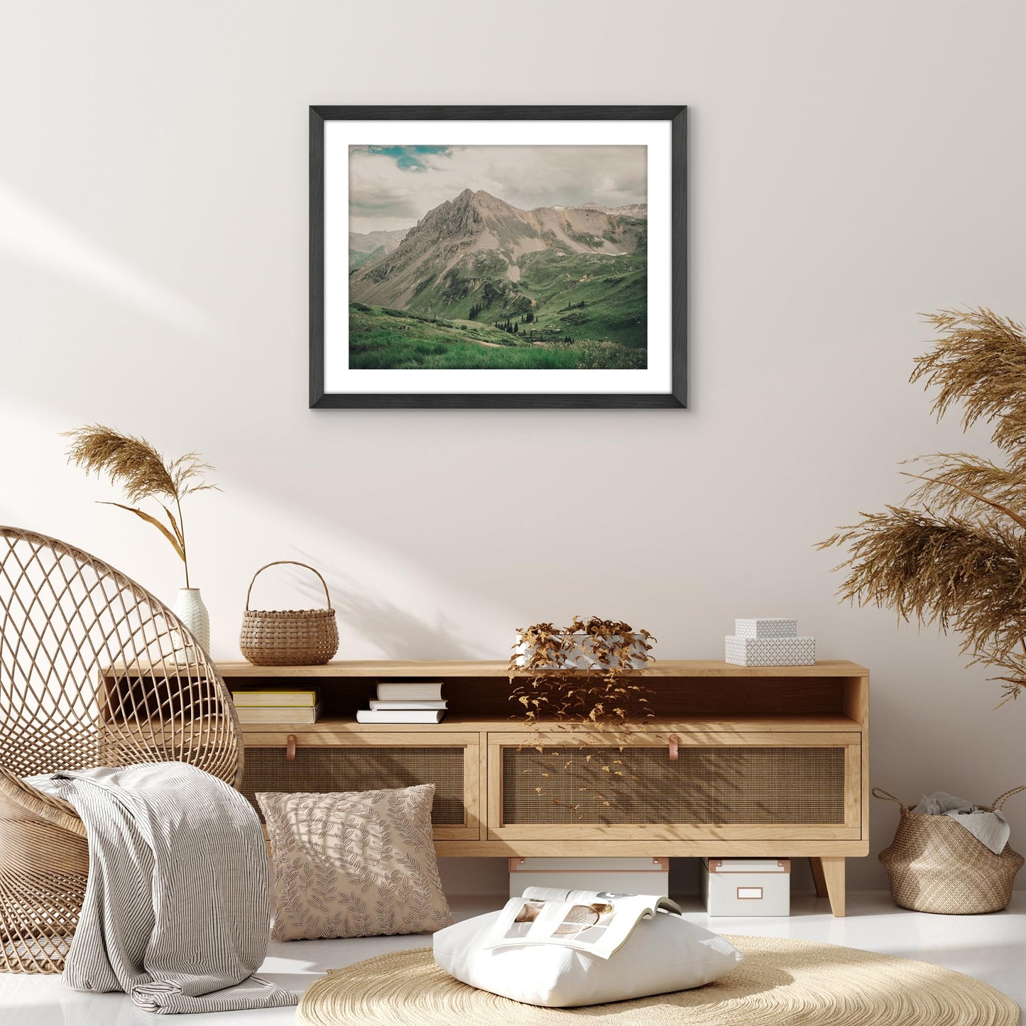 Americanflat 22x28 Poster Frame with Polished Plexiglass - Use as 18x24 Frame with Mat - Hudson Collection - Wide Picture Frames for Wall Display - Black