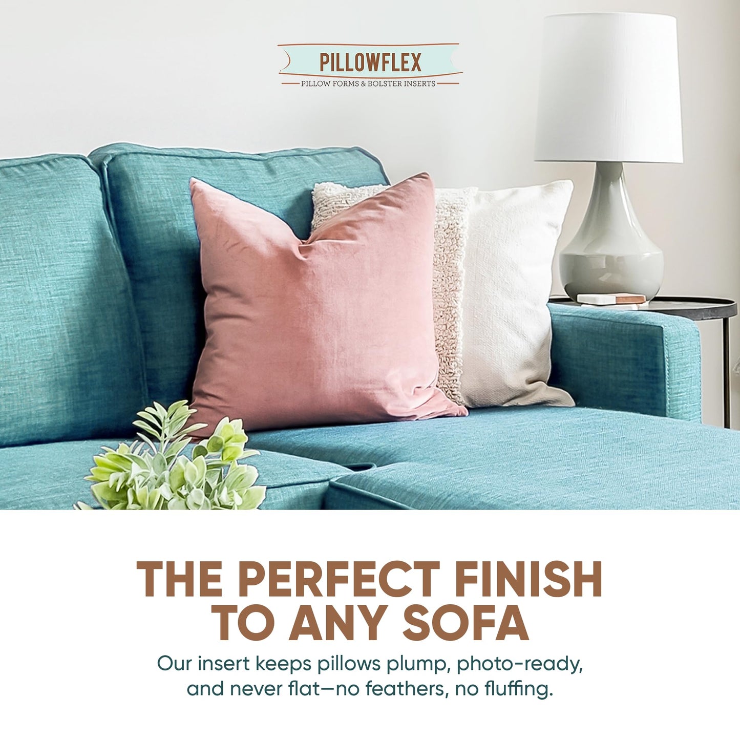Pillowflex Synthetic Down Pillow Insert - 22x22 Down Alternative, Ultra Soft Large Square Throw Pillow, Couch Sham, Bed Sleeping - 1 Decorative Accent Form