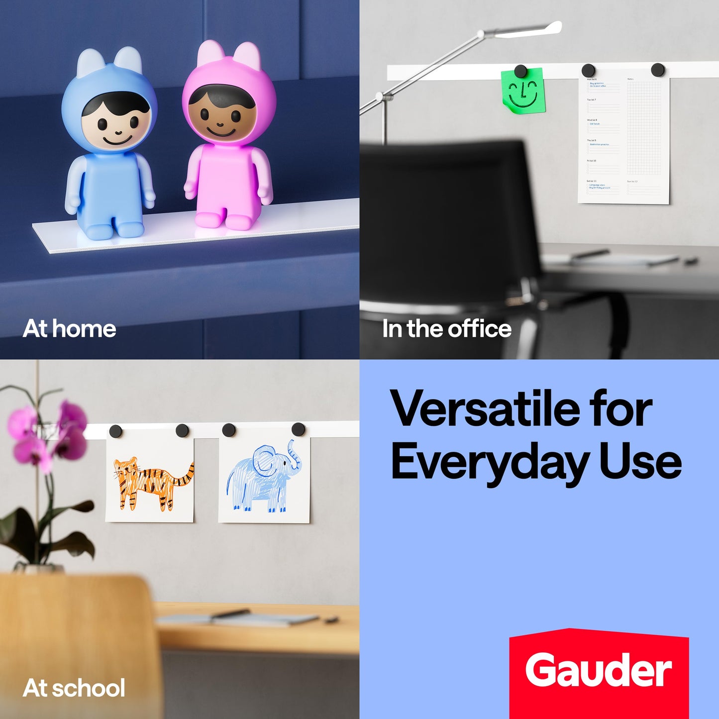 GAUDER Self-Adhesive Metal Tape - Ideal for Tonie Figures & Shelves - Holding Surface for Magnets - Ferrous Tape with Foam Adhesive - Thin Metal Steel Strip (41 ft x 1.4 in)