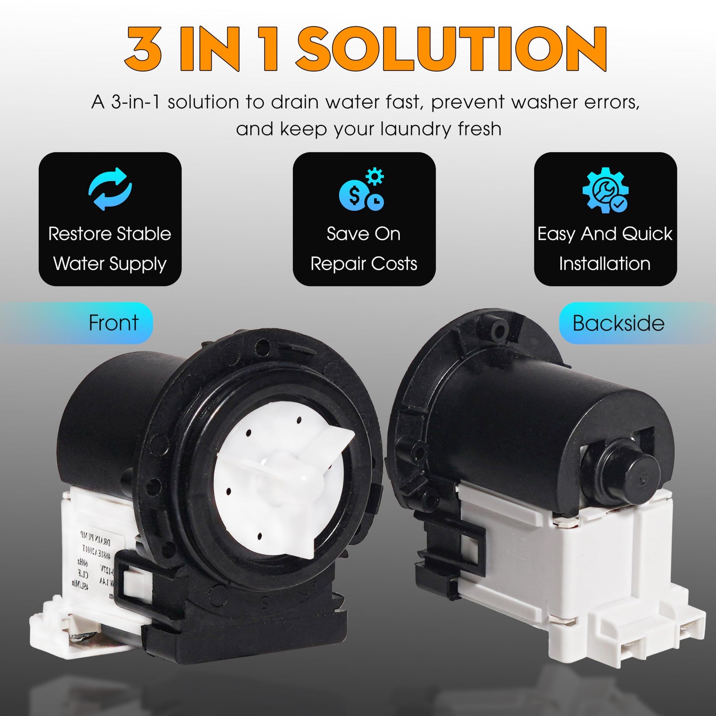 【2025 Upgraded】WM4270HVA Washer Drain Pump Motor for LG LG WM4270HWA WM4370HKA WM4370HWA WM5000HWA WM5000HVA WM0642HW WM0642HS Washer Machines