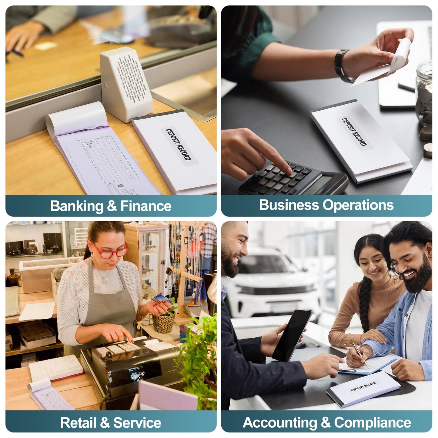 Gilprop 3 Pack 2-Part Booked Deposit Tickets 8 7/8" x 3 3/8" Carbonless White/Yellow 150 Deposit Slips Per Book Icr Scannable Design for Accurate Bank Processing