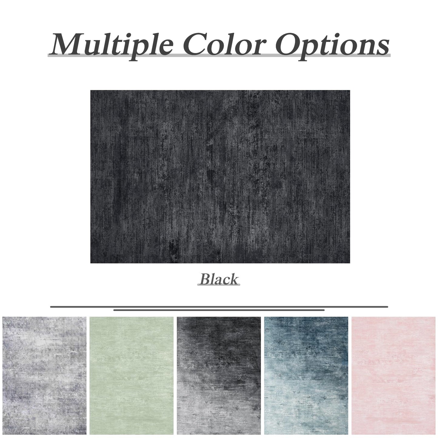 LIANLAM Washable Rug 5x7 Area Rugs for Living Room - Stain Resistant Non-Slip Backing Boho Rug for Bedroom,Durable & Ultra-Thin Vintage Large Area Rug(5x7,Black)