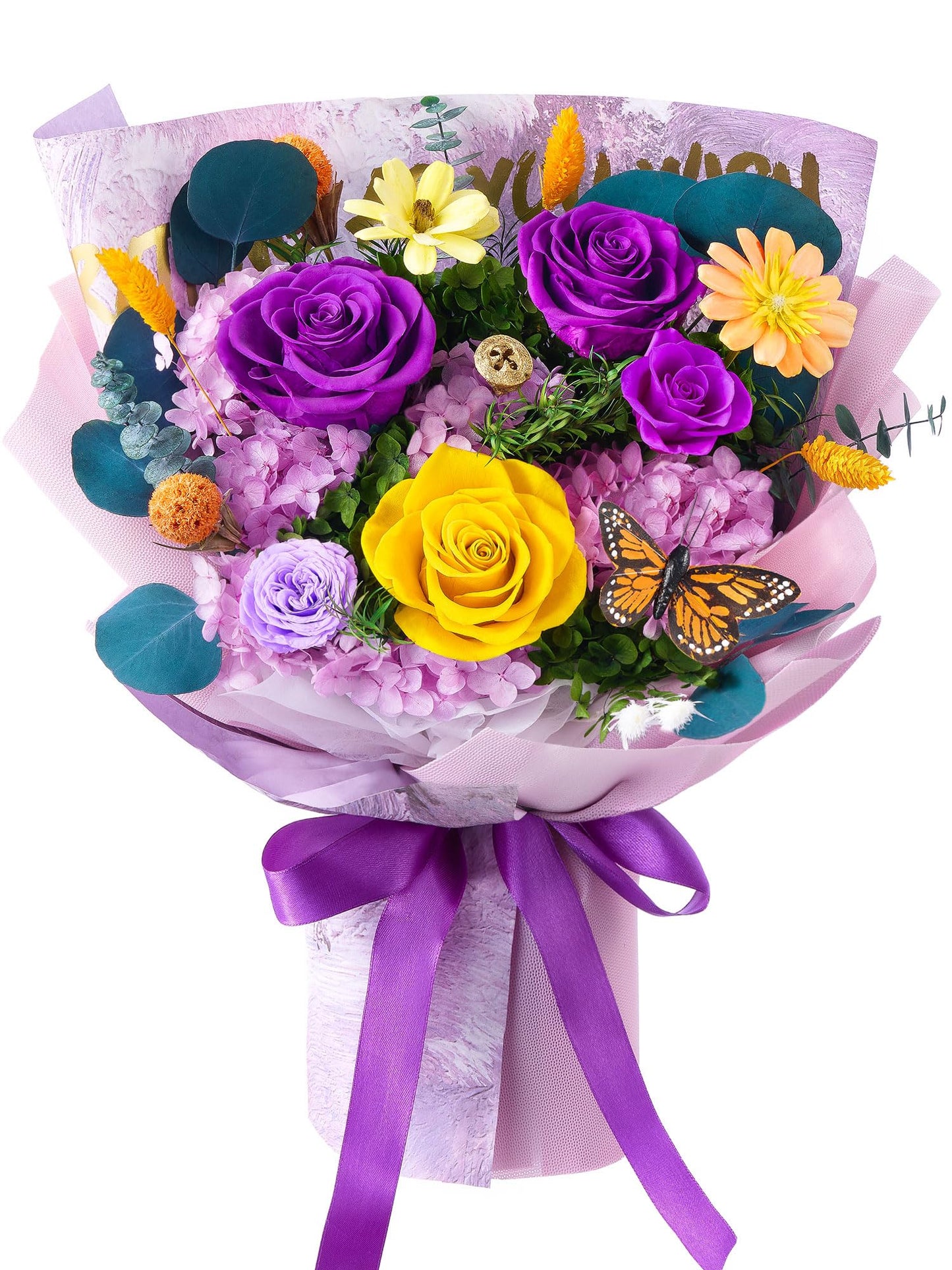 Beaulasting Roses Mothers Day Flowers for Delivery Prime Forever Flowers Mom Preserved Roses Bouquets Flower Birthday Gifts for Women Anniversary Graduation Gifts for Her, Purple