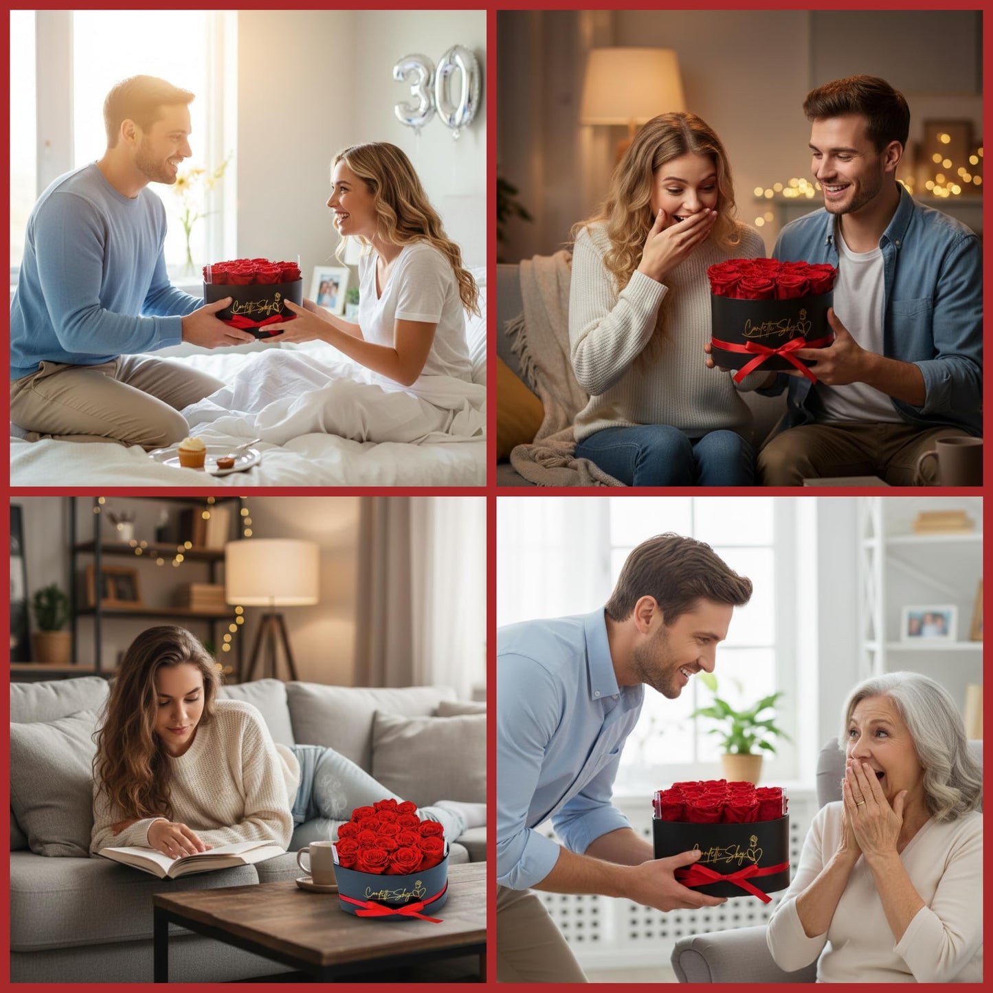 16 Forever Roses in Luxury Heart Box – Real Preserved Flowers Last 3–5 Years | Eternal Rose Gift for Her, Mom, Wife | Birthday, Anniversary, Valentine's Day, Mother's Day | Flowers for Delivery Prime